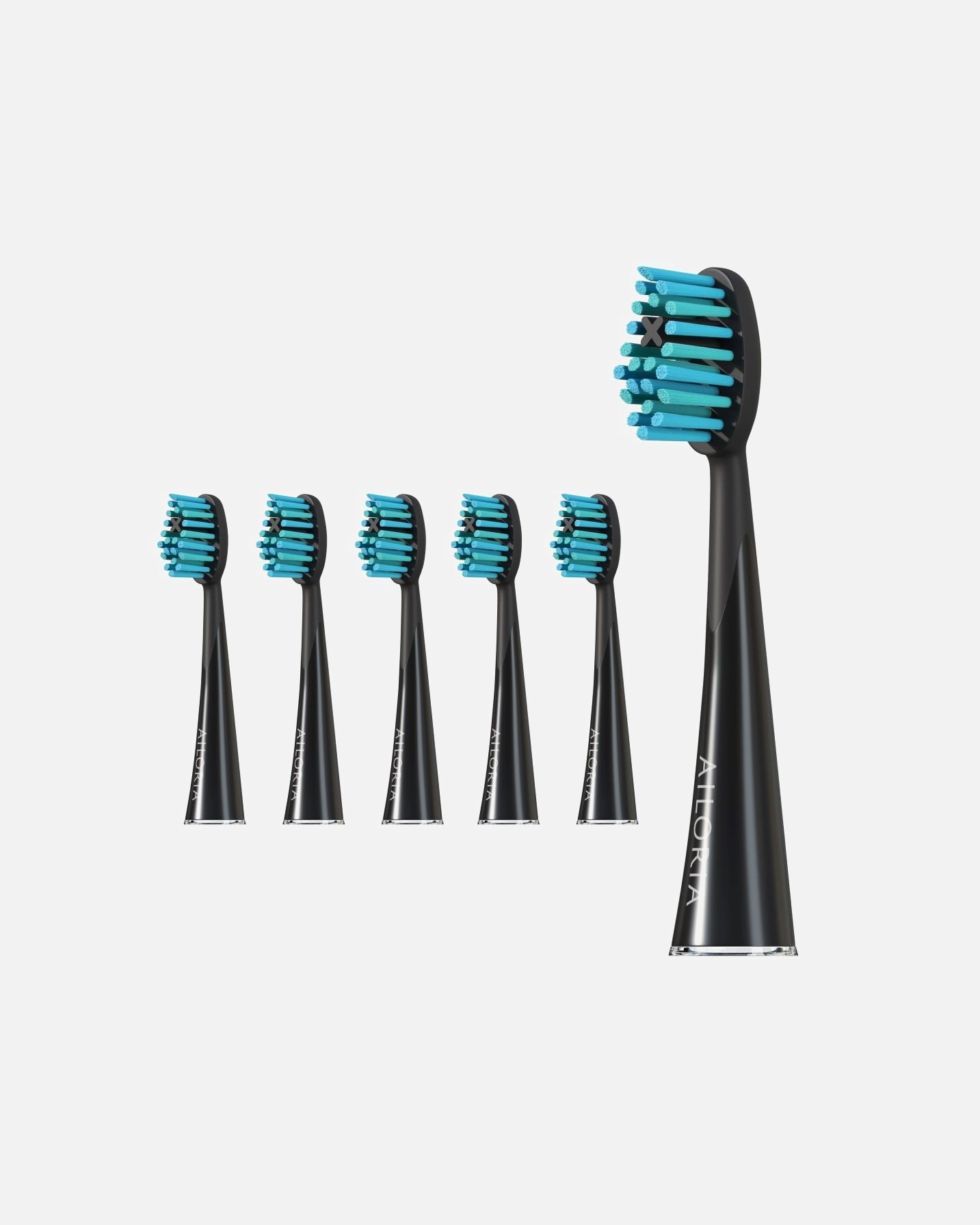 Ersatzbürste für Unisex Ailoria Shine Bright Replacement Extra Clean Ersatzbürstenkopf Schwarz 6er Set 1 Stk.