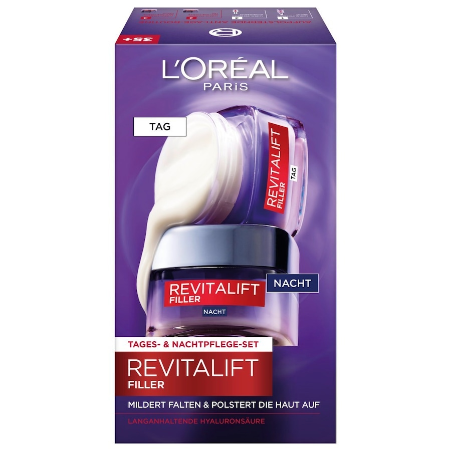 L’Oréal Paris Revitalift Filler Geschenkset mit Tages- & Nachtpflege Gesichtspflegeset Damen