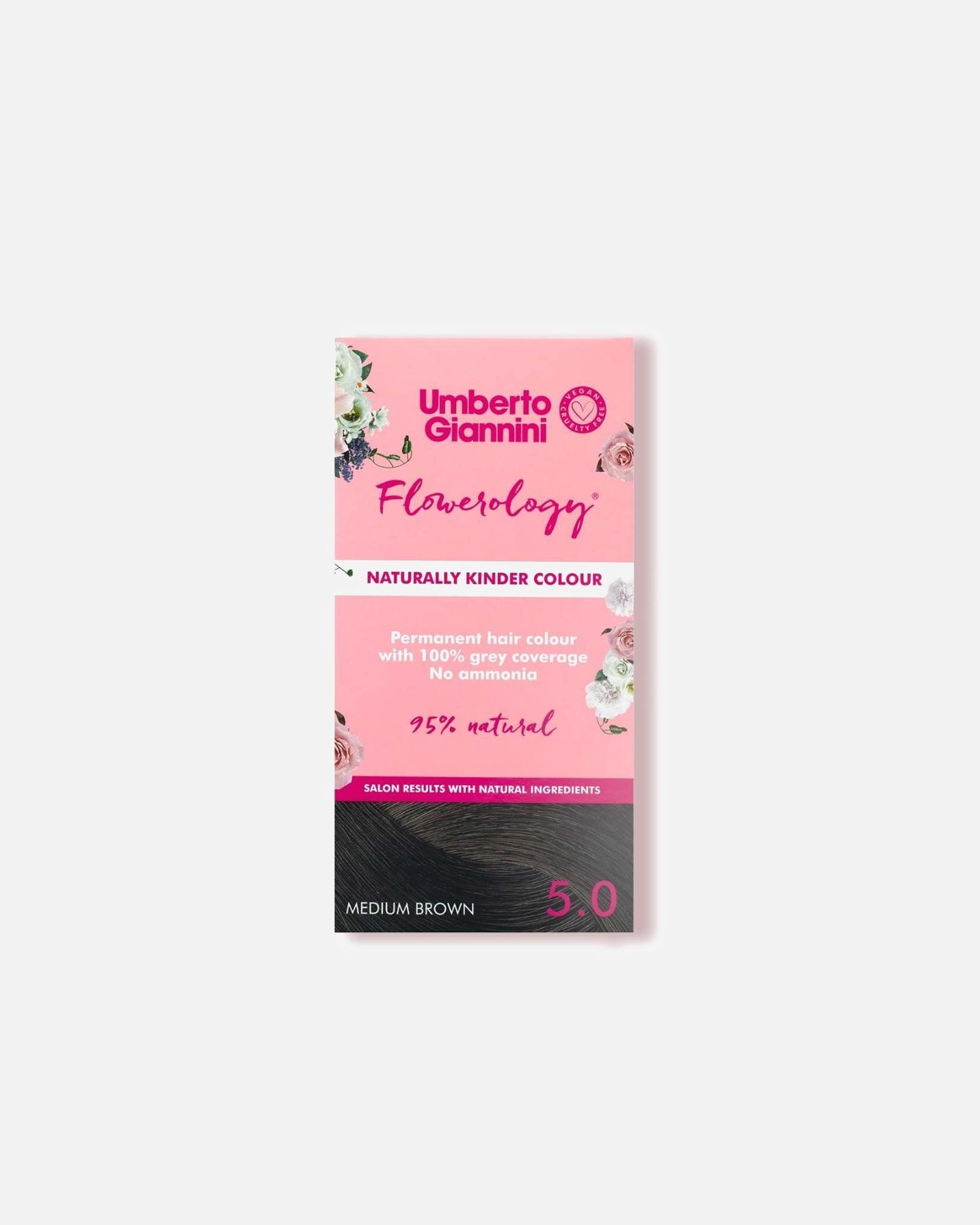 Haarfarbe für Unisex Umberto Giannini Flowerology Vegan Permanent Colour 5.0 - MEDIUM BROWN