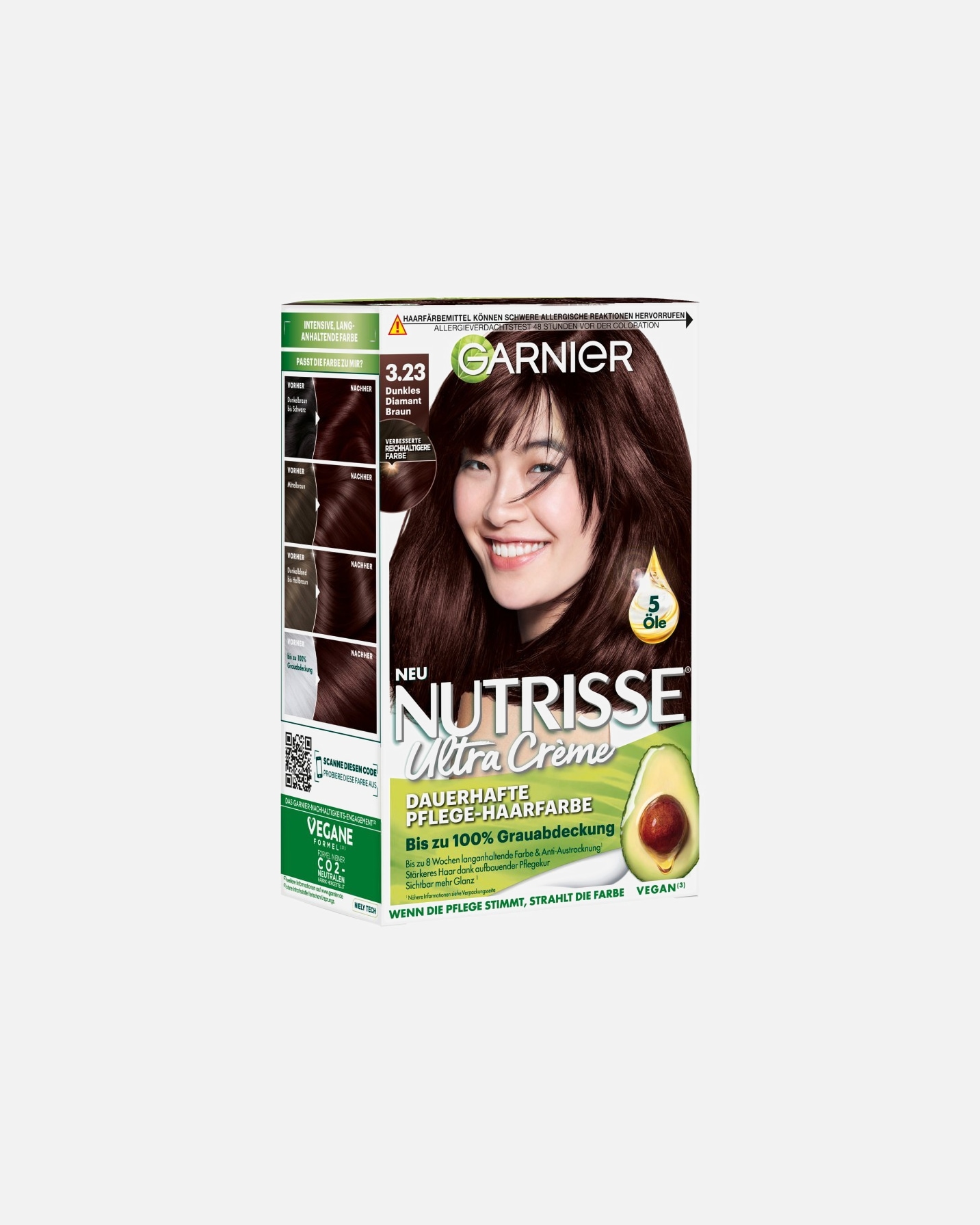 Haarfarbe für Weiblich Garnier Nutrisse Ultra Crème Nr. 3.23 - Dunkles Diamantbraun
