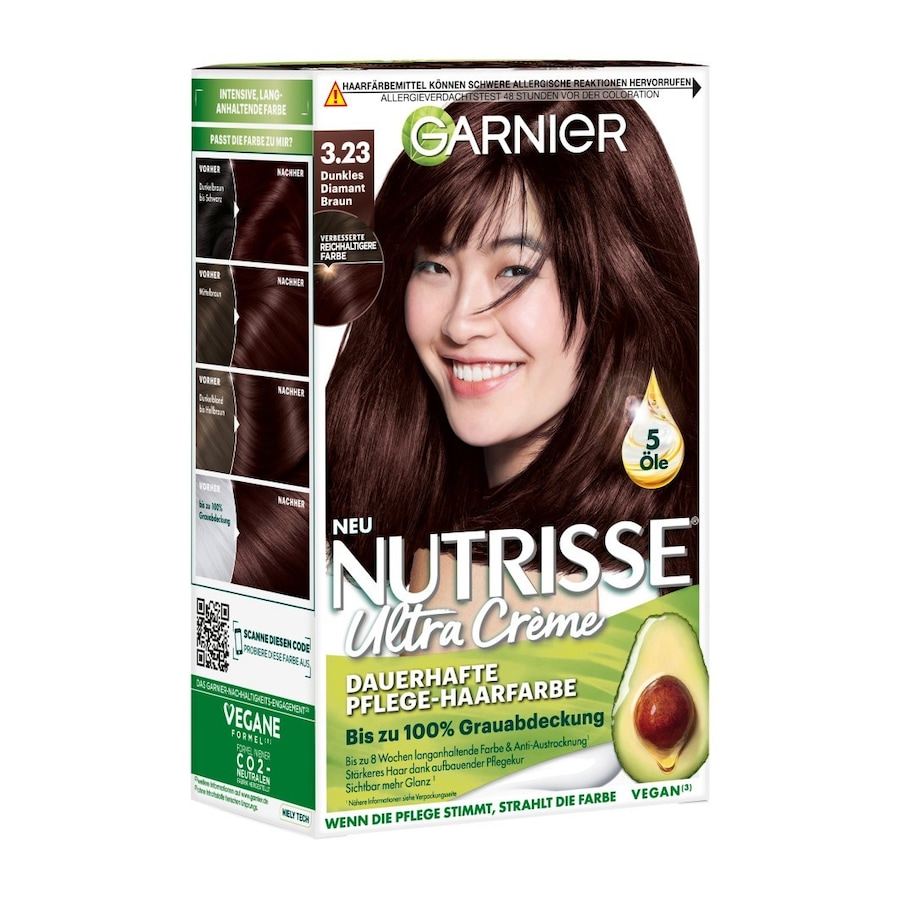 Garnier Nutrisse Ultra Crème Haarfarbe Nr. 3.23 - Dunkles Diamantbraun Braun Damen