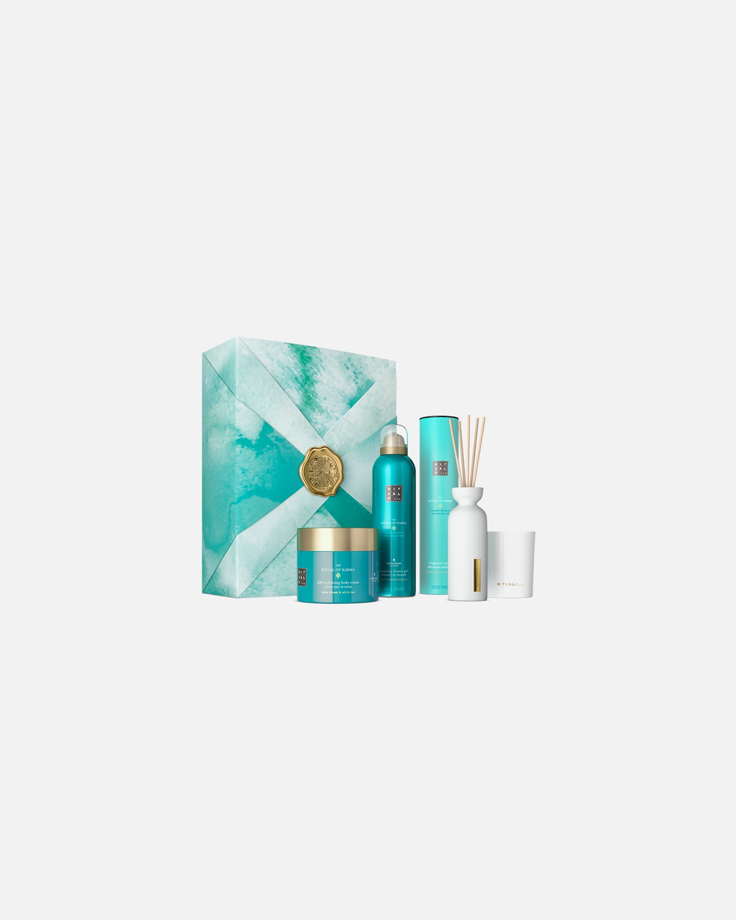 Körperpflegeset für Unisex Rituals The Ritual of Karma Lotus & White Tea Bath & Body Gift Set Large - Delicately Sweet - The Ritual of Karma 1 Stk.