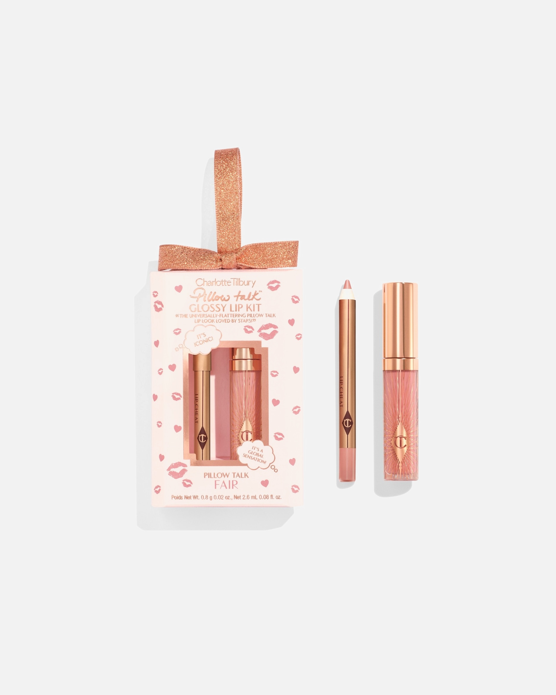Lippen Make-up Set für Weiblich Charlotte Tilbury Pillow Talk Mini Glossy Lips Duo - Pt FAIR