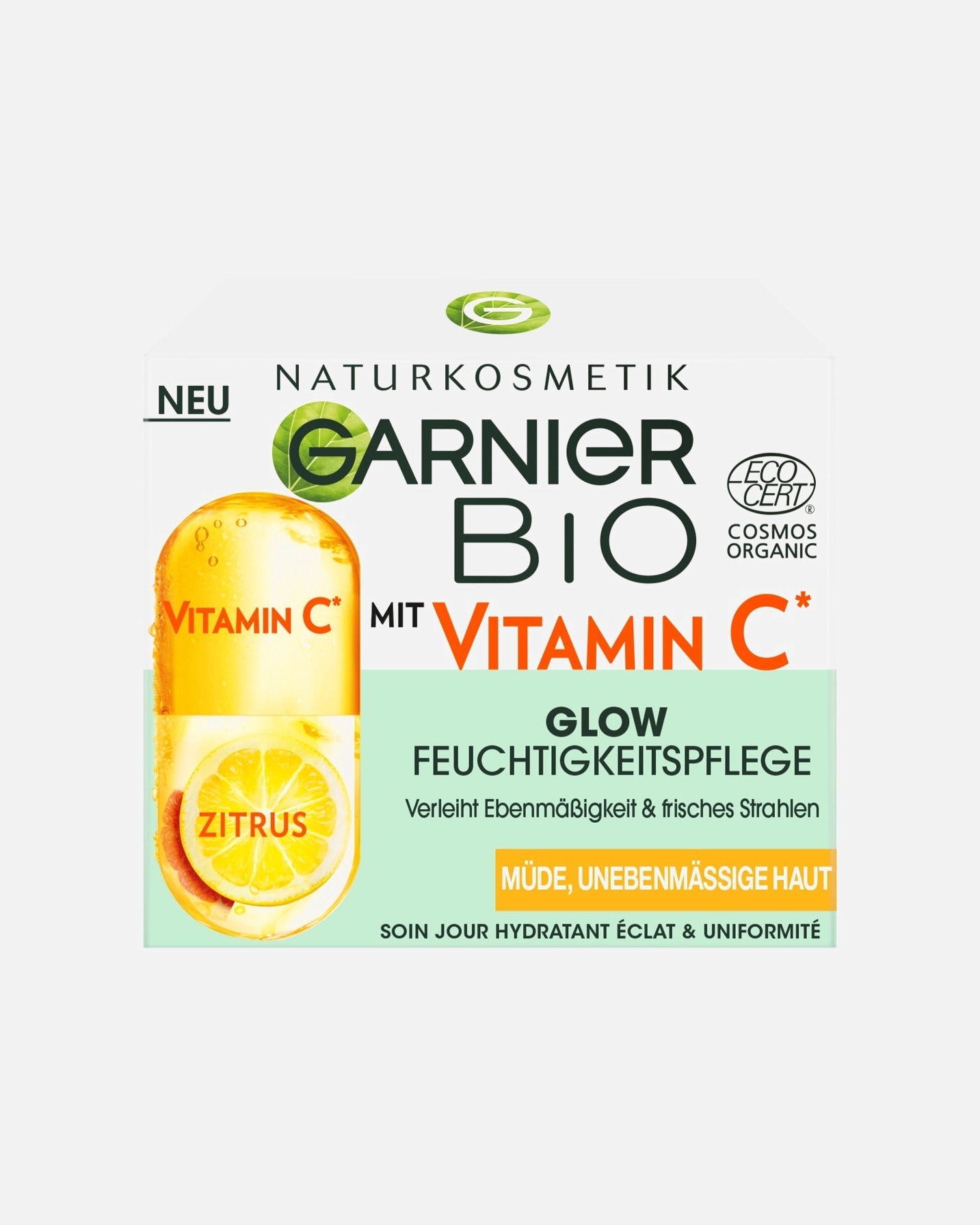 Tagescreme für Unisex Garnier Bio Glow Feuchtigkeitspflege mit Vitamin C 50 ml