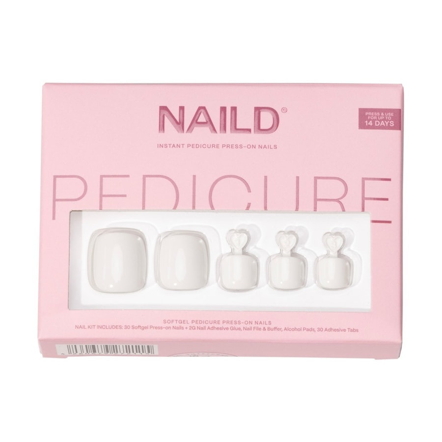 NAILD White Toe Softgel Press On Nails Kunstnägel Weiss