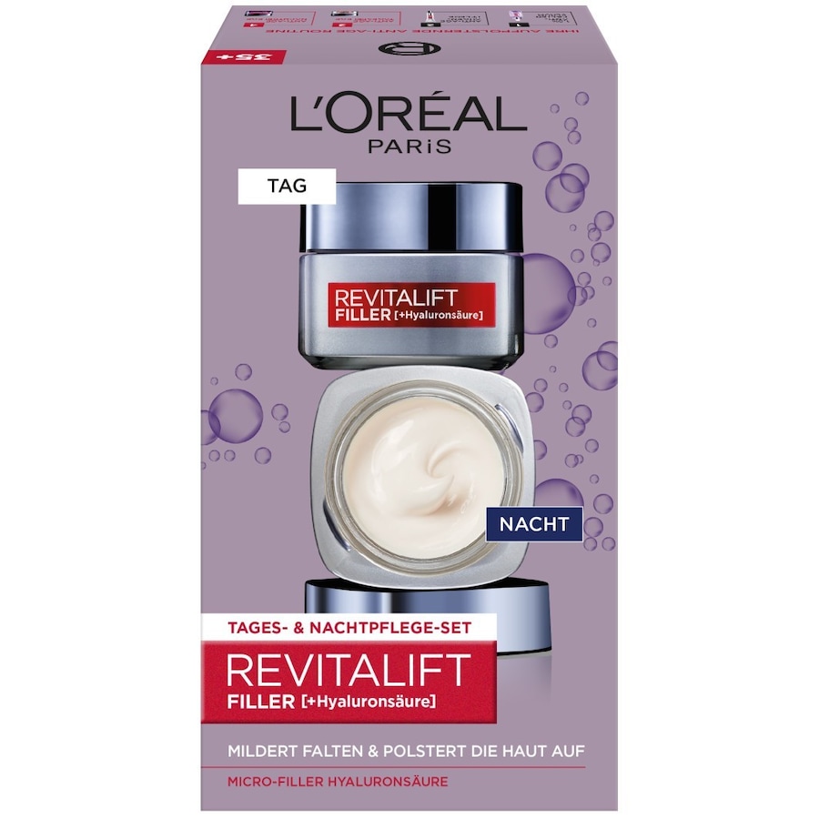 L’Oréal Paris Revitalift Filler Geschenkset mit Tages- & Nachtpflege Gesichtspflegeset Damen