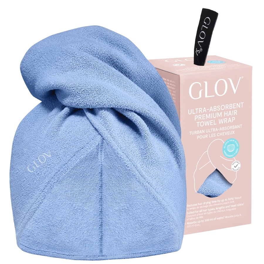 GLOV Ultra–Absorbent Haarturban Für Hitzefreies Haartrocknen Handtuch Blue