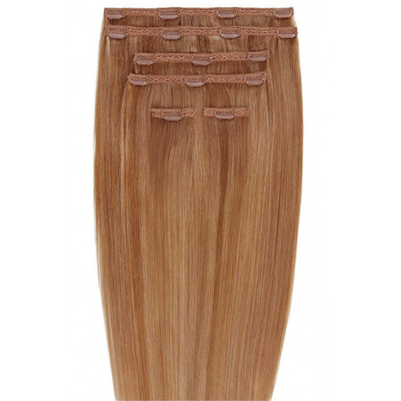 Gold24 Clip-in Extensions #27/613 Hellblond Mix - 50 cm #30 Kastanienbraun Braun