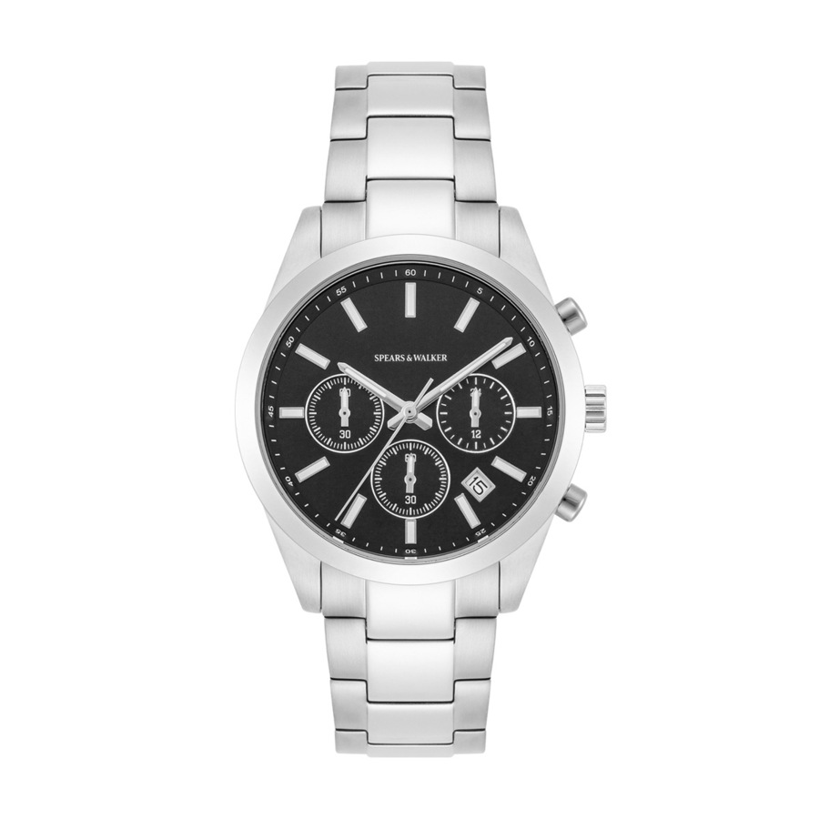 Spears & Walker Armband-Uhr aus Edelstahl in silber 40,0 mm Herren