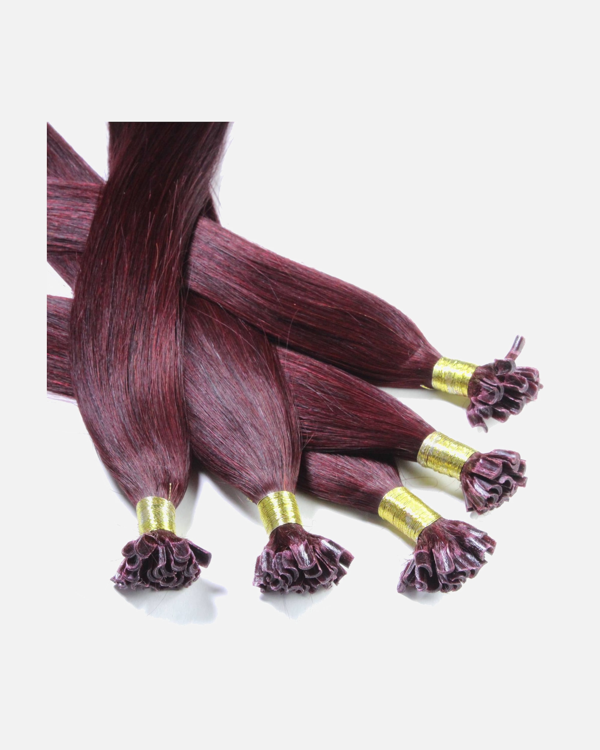 Extensions für Weiblich hair2heart Bonding Extensions Echthaar #55/66 Hellbraun Intensiv Violett-Intensiv 1g 40cm