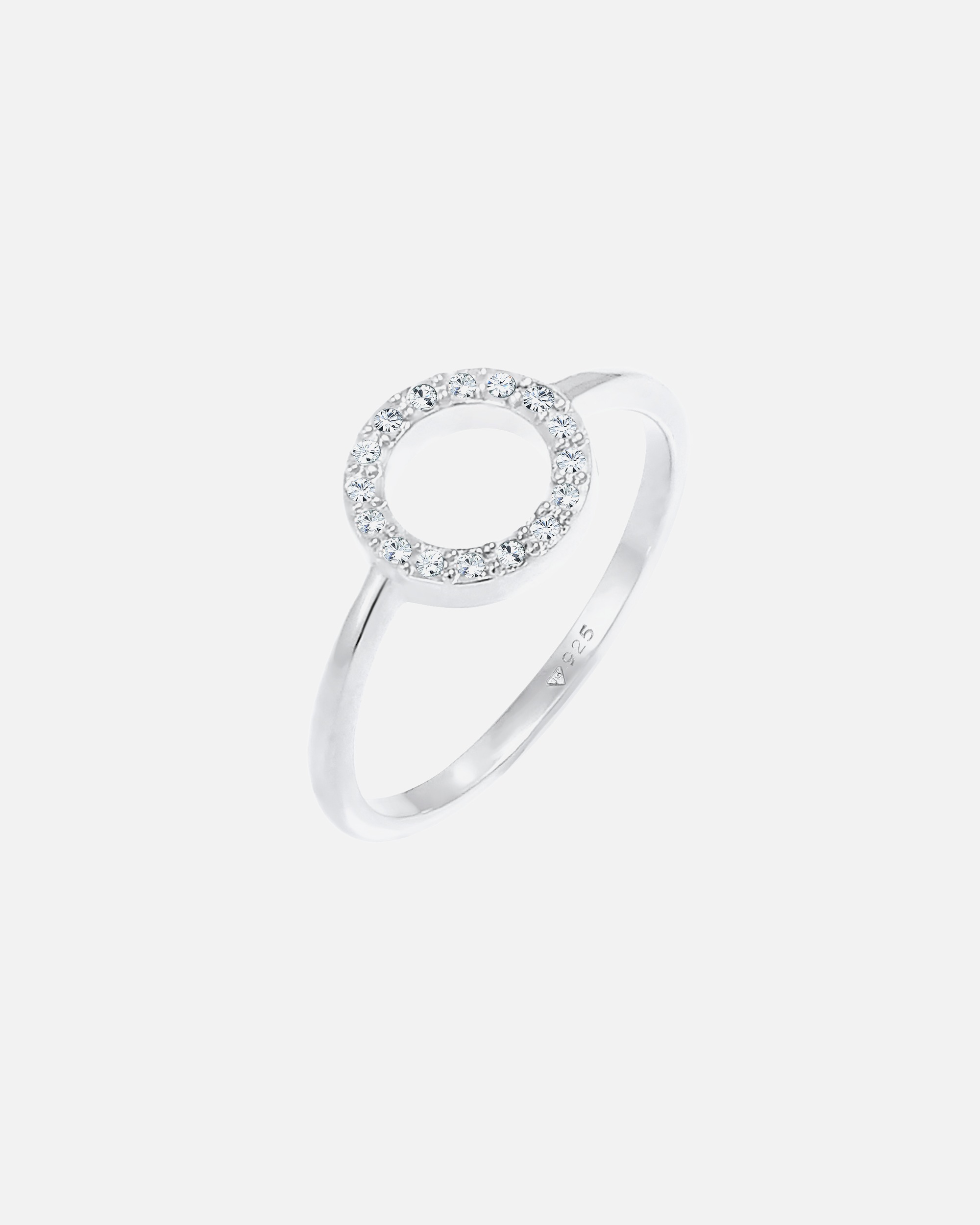 Ring für Weiblich Elli Kreis Geo 925 Silber, mit Kristallen von Swarovski® 58