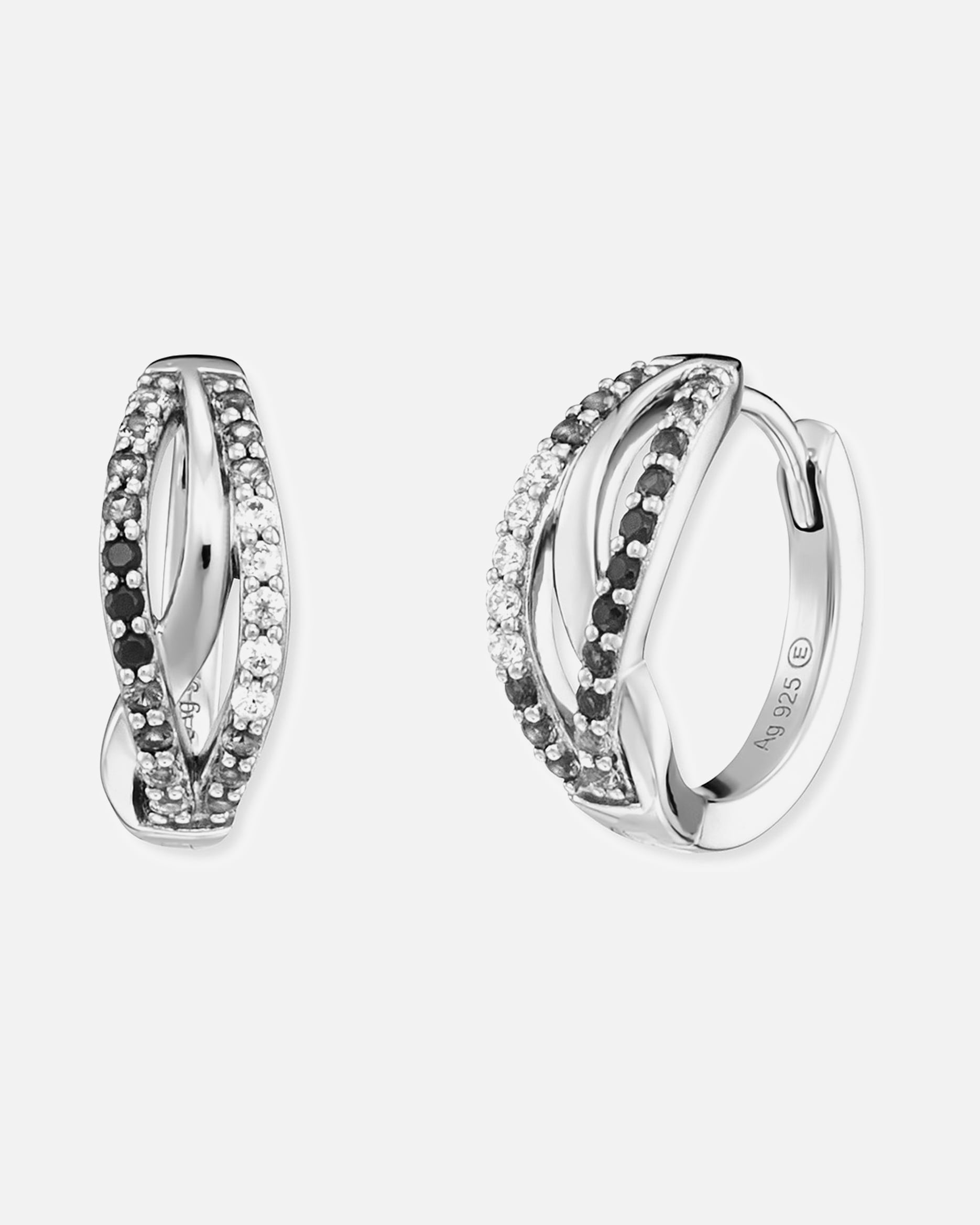 Ohrringe für Weiblich Engelsrufer Creolen 925er Silber schwarz, silber