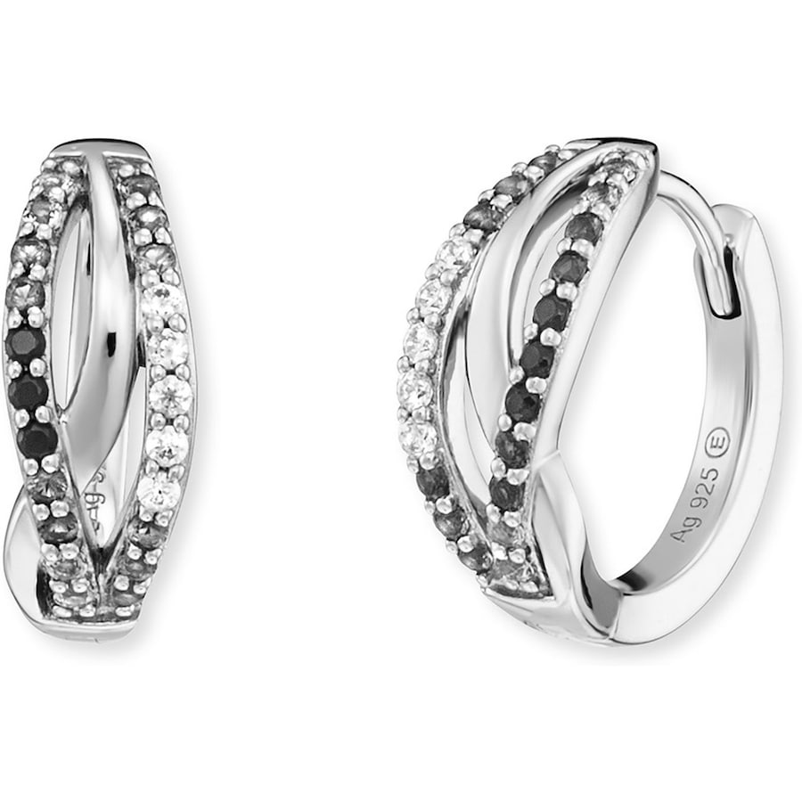 Engelsrufer Creolen 925er Silber schwarz, silber Damen