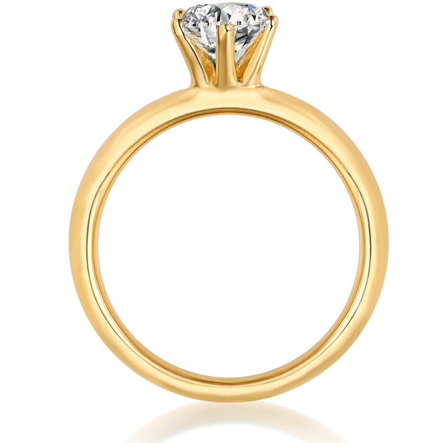 Trilani Ring aus Sterling Silber in gelbgold mit Zirkonia 50 Damen