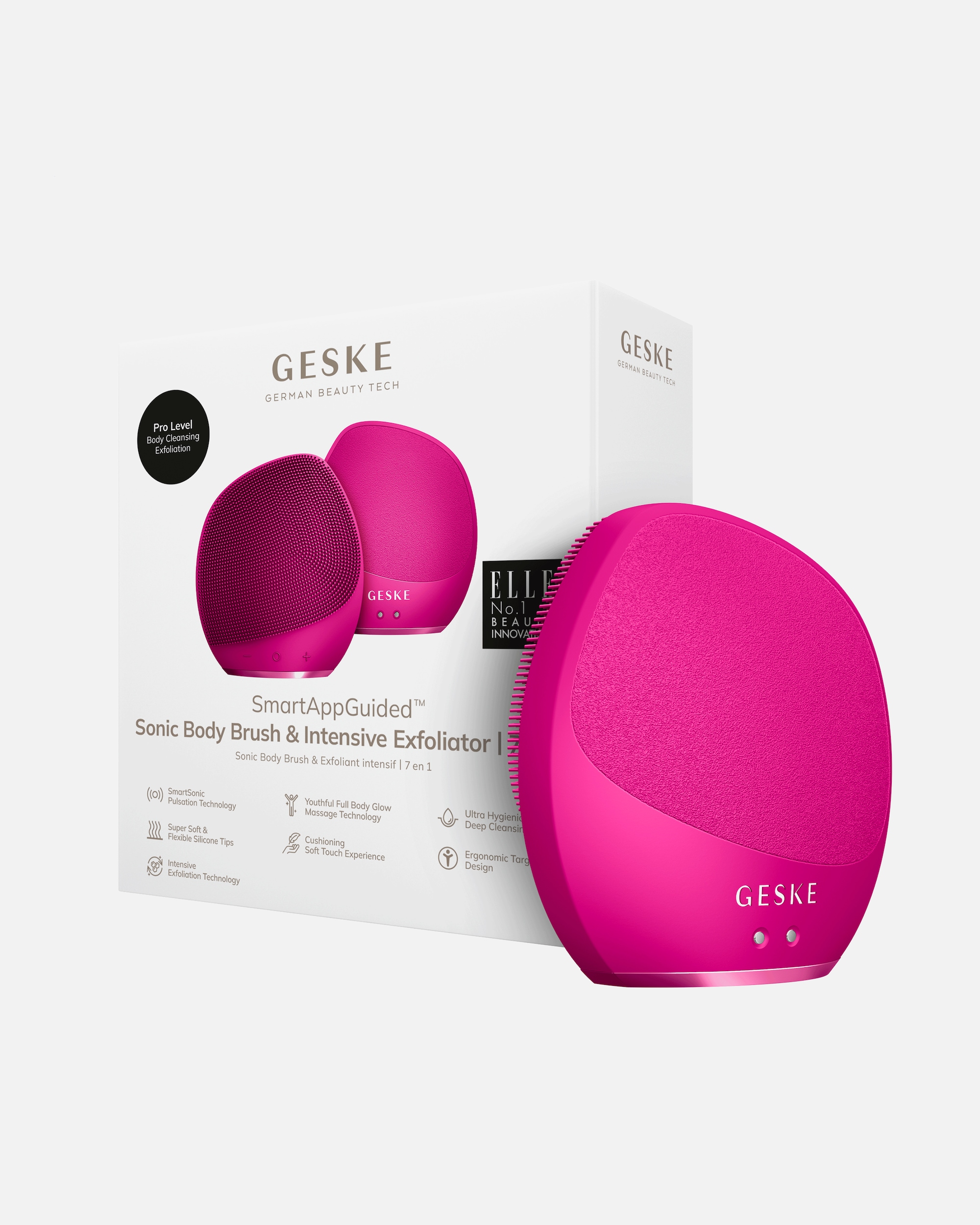 Multifunktionsgerät für Unisex GESKE GESKE Sonic Body Brush & Intensive Exfoliator | 7 in 1 Magenta