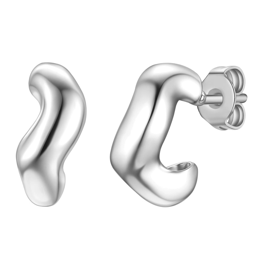 Yokoamii Creolen aus Messing in silber 15,5 mm Damen