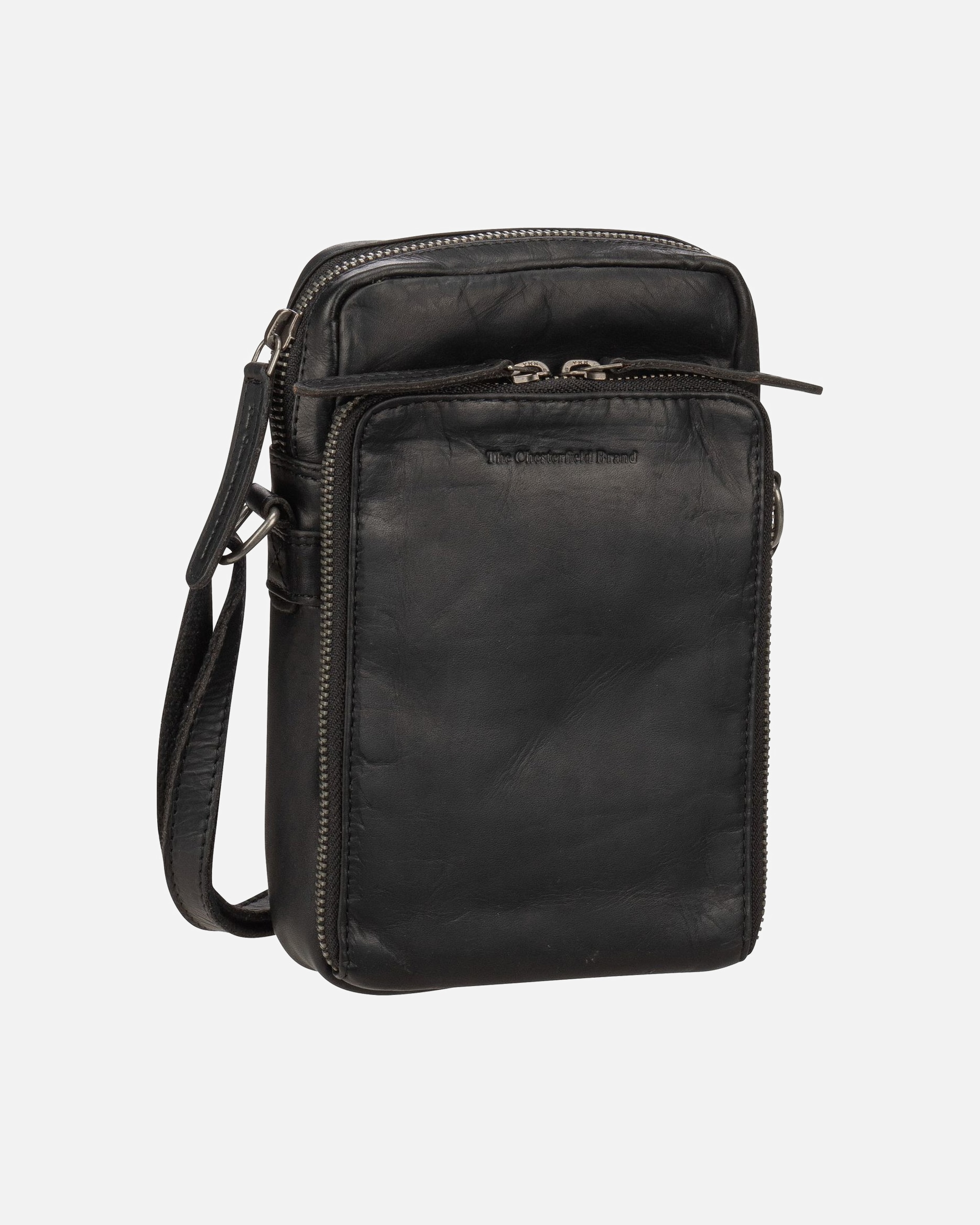 Handy Accessoire für Weiblich The Chesterfield Brand The Chesterfield Brand Wax Pull Up Hamilton Handytasche Leder 12 cm Black