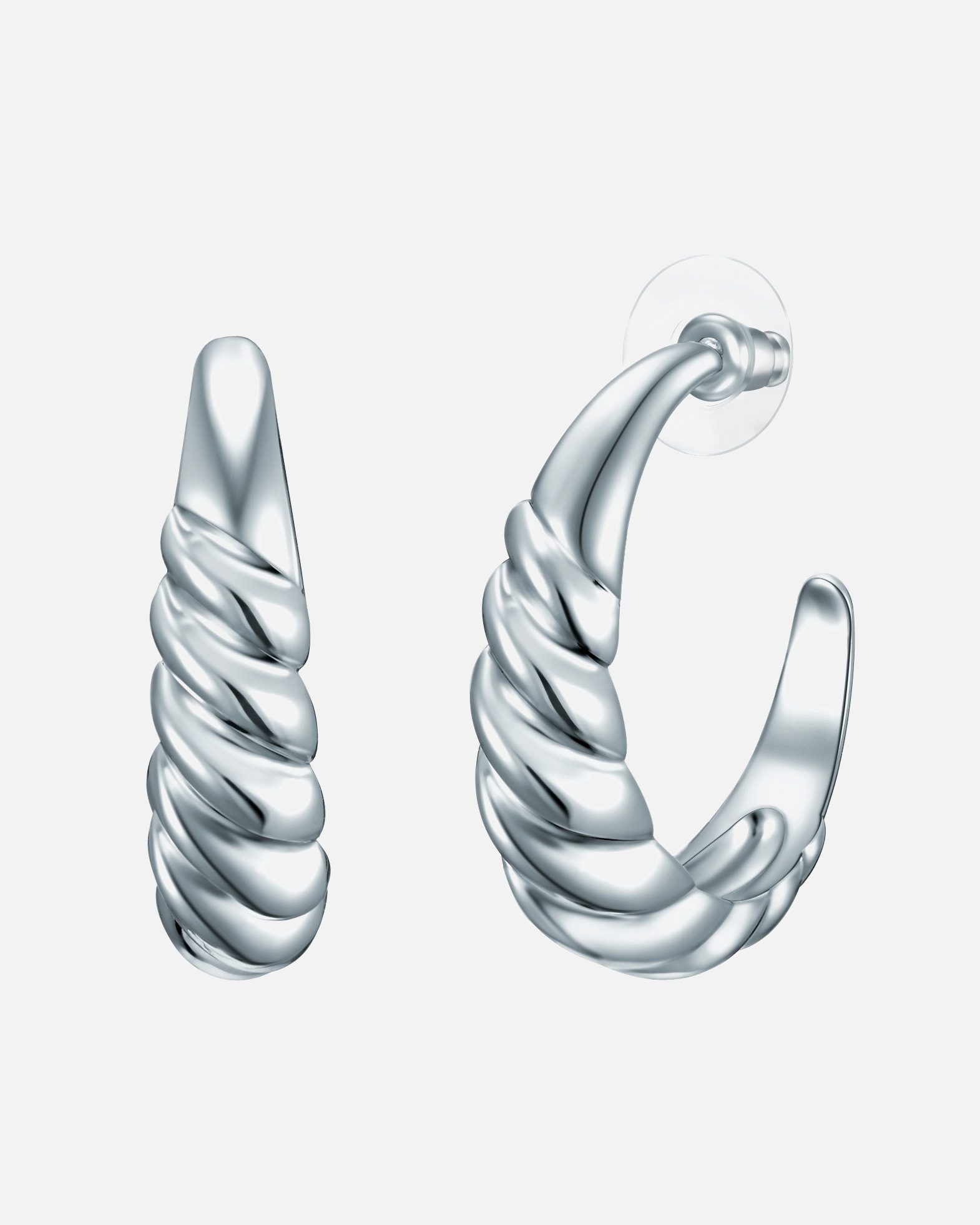 Creolen für Weiblich Lulu & Jane Creolen aus Metall in Silber 14,2 mm
