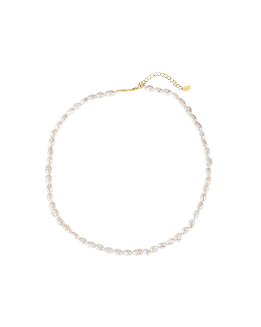 Hey Happiness Perlenkette aus Süsswasserperlen mit 925 Silberverschluss Gold Damen