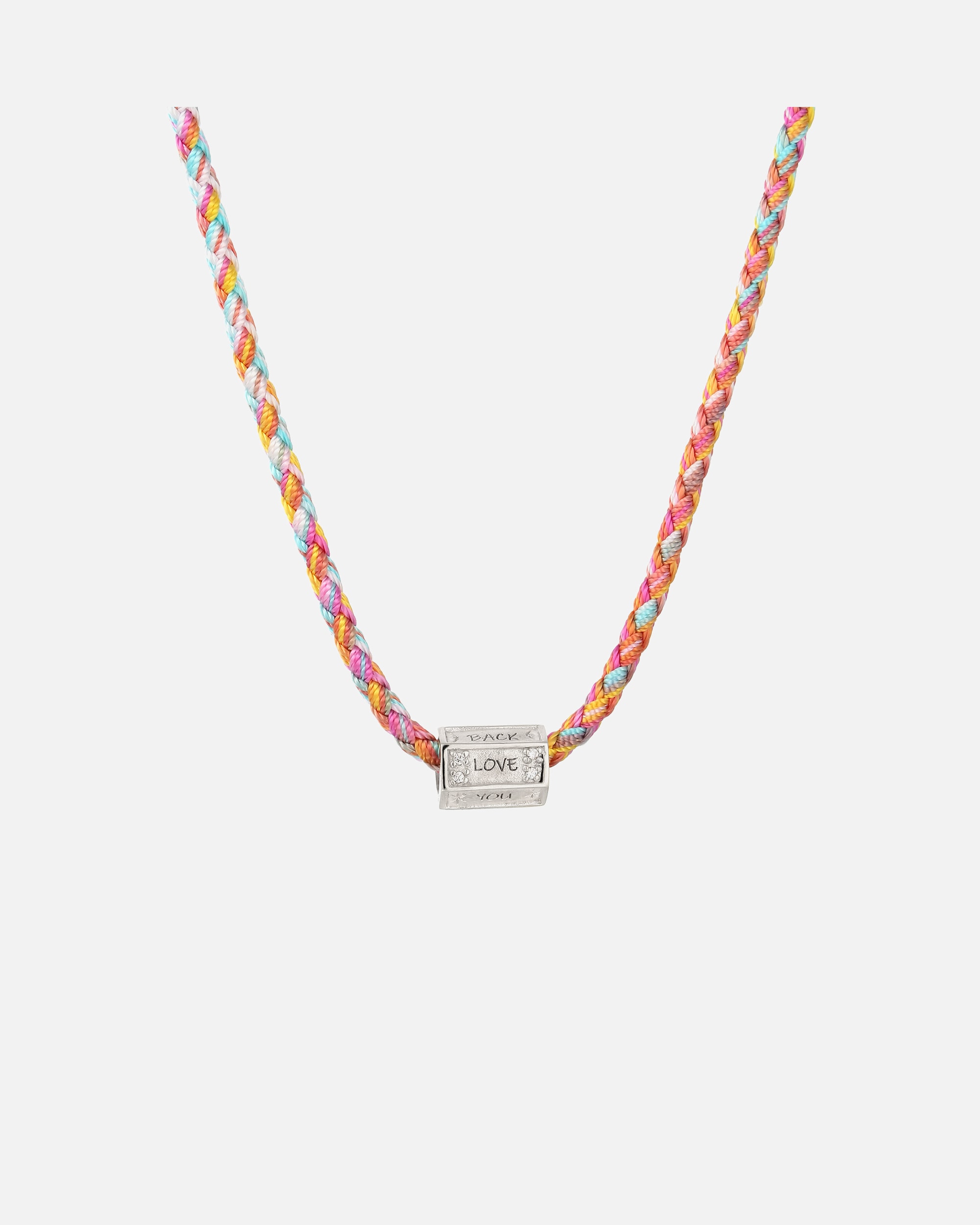 Halskette für Weiblich Elli Love Colorful Zirkonia Weiß 925 Sterling Silber silberfarben