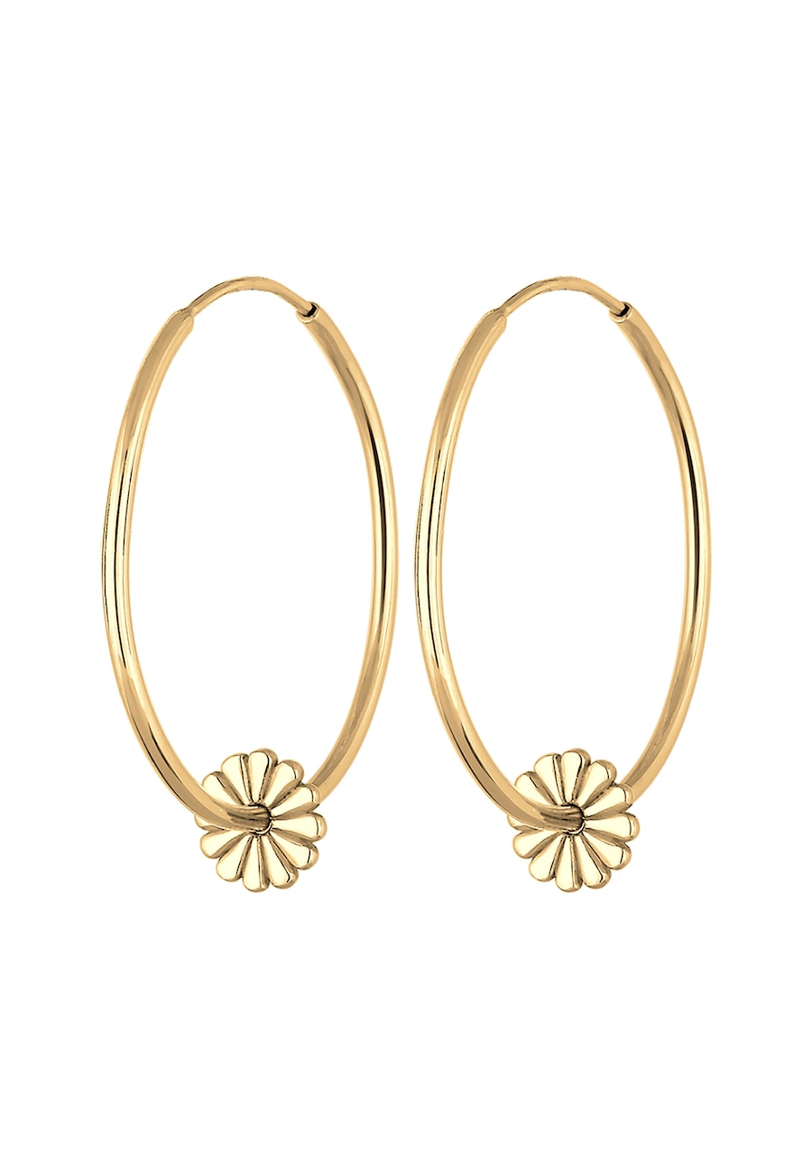 Elli Creolen Hänger Blume Daisy 925 Sterling Silber OneSize Damen