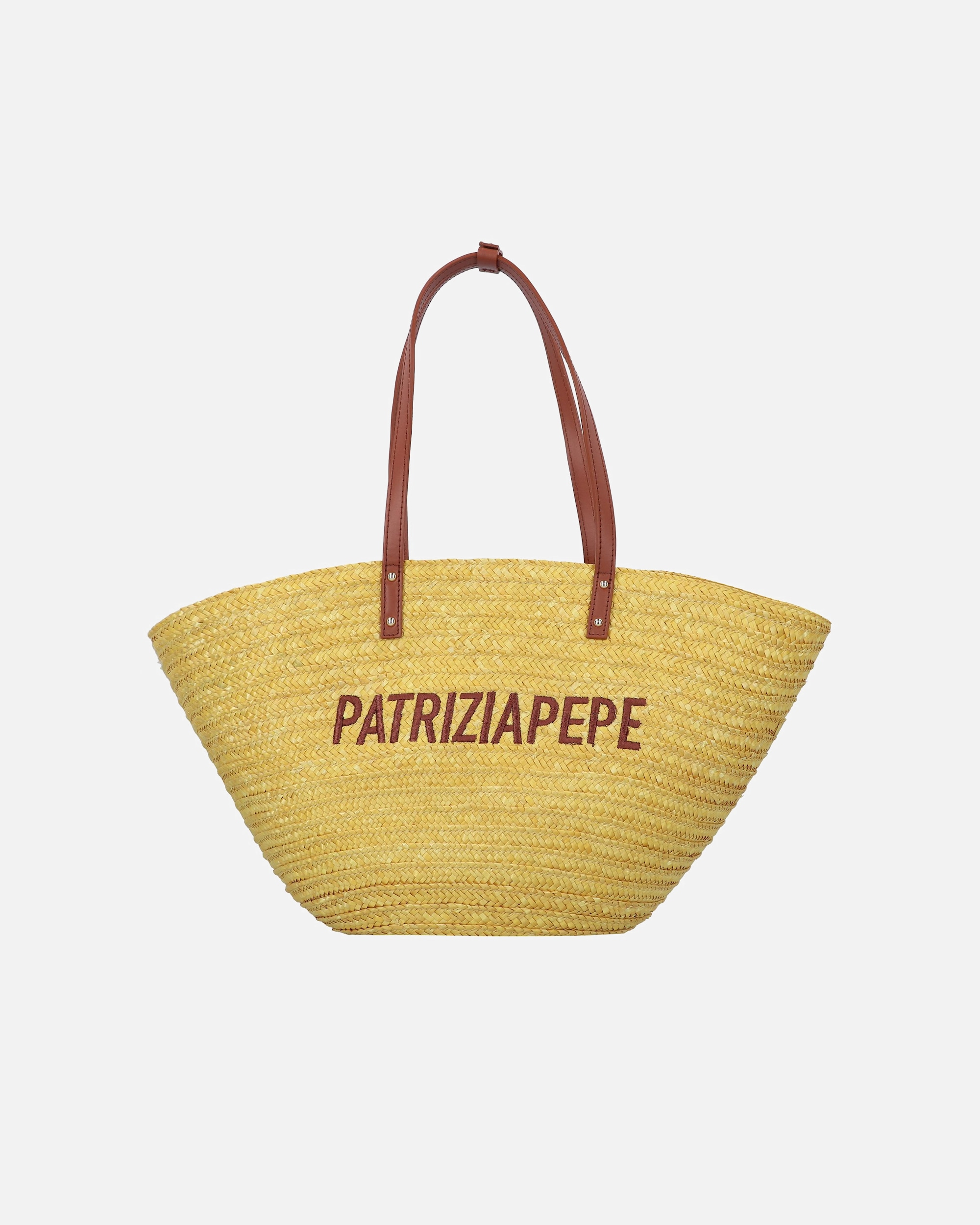 Tasche für Weiblich Patrizia Pepe Summer Straw Shopper dynamic yellow
