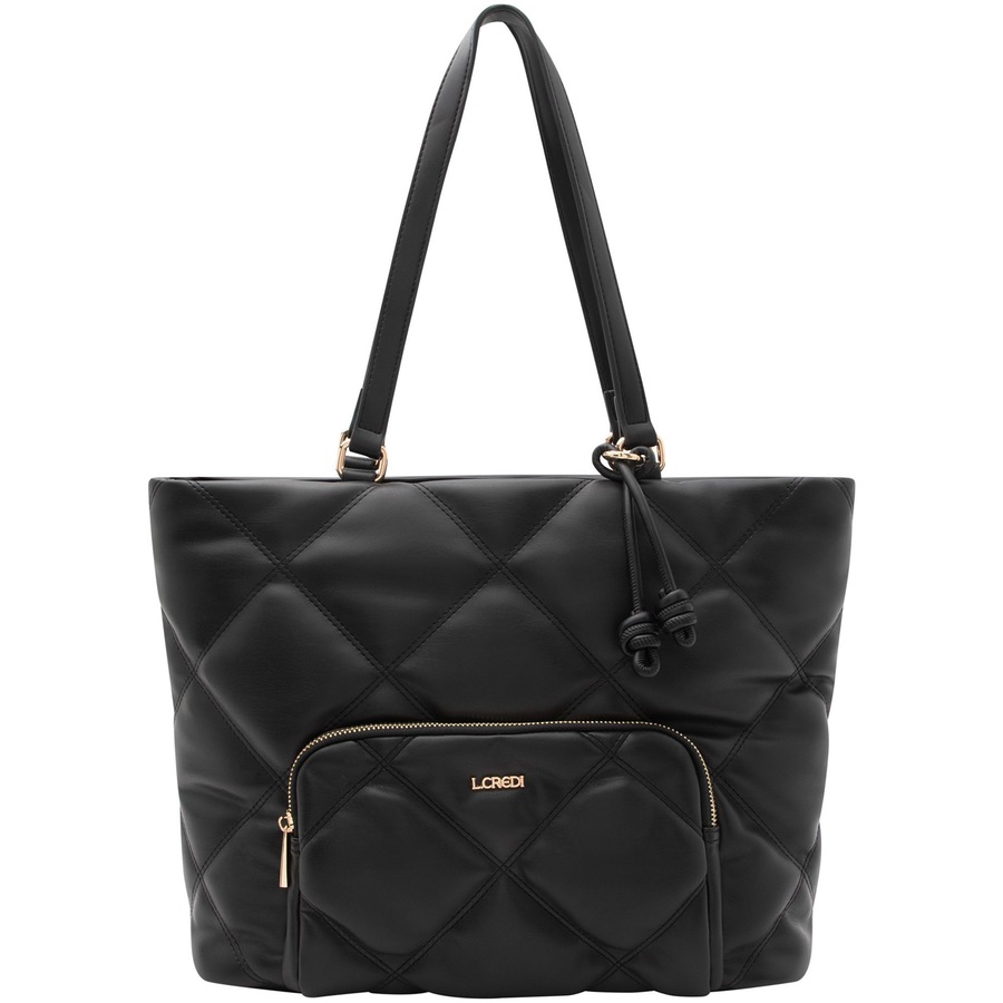 L.CREDI Raimunda Schultertasche schwarz Schwarz Damen