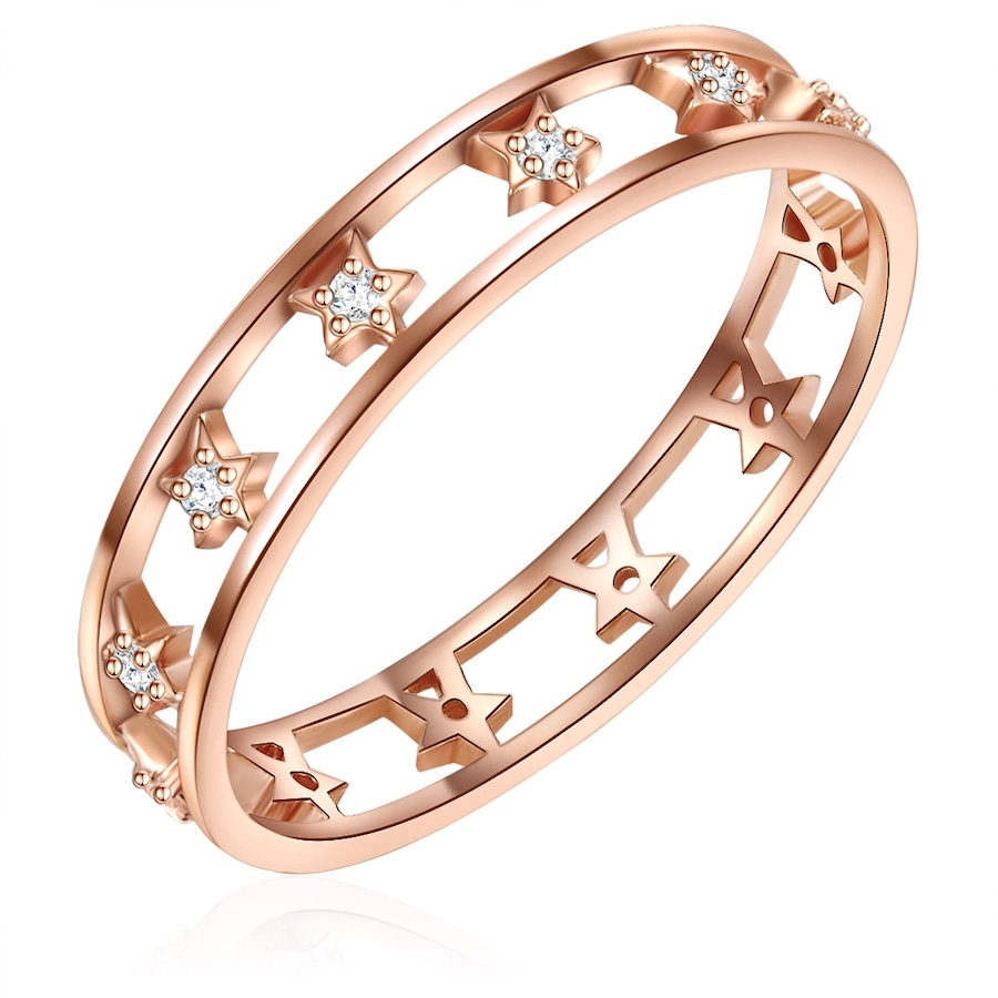 Glanzstücke München Ring Sterne Sterling Silber Zirkonia in Roségold 54 Damen