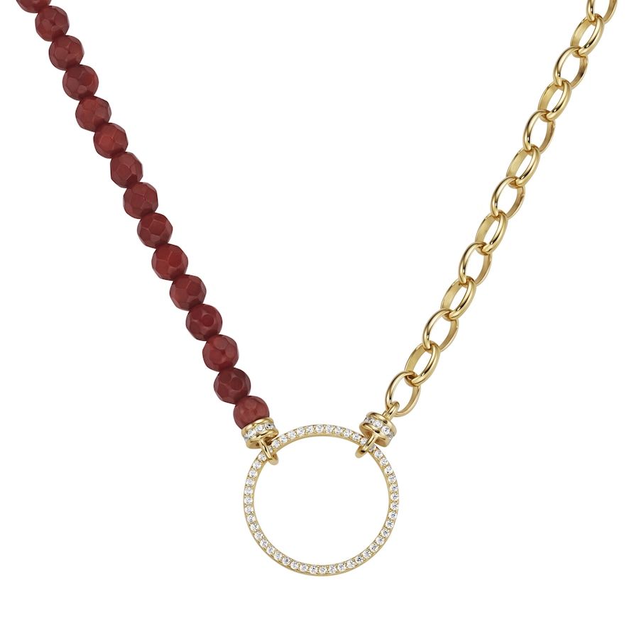 Giorgio Martello Milano Collier mit Ziersteinen, Silber 925 45 cm Gold