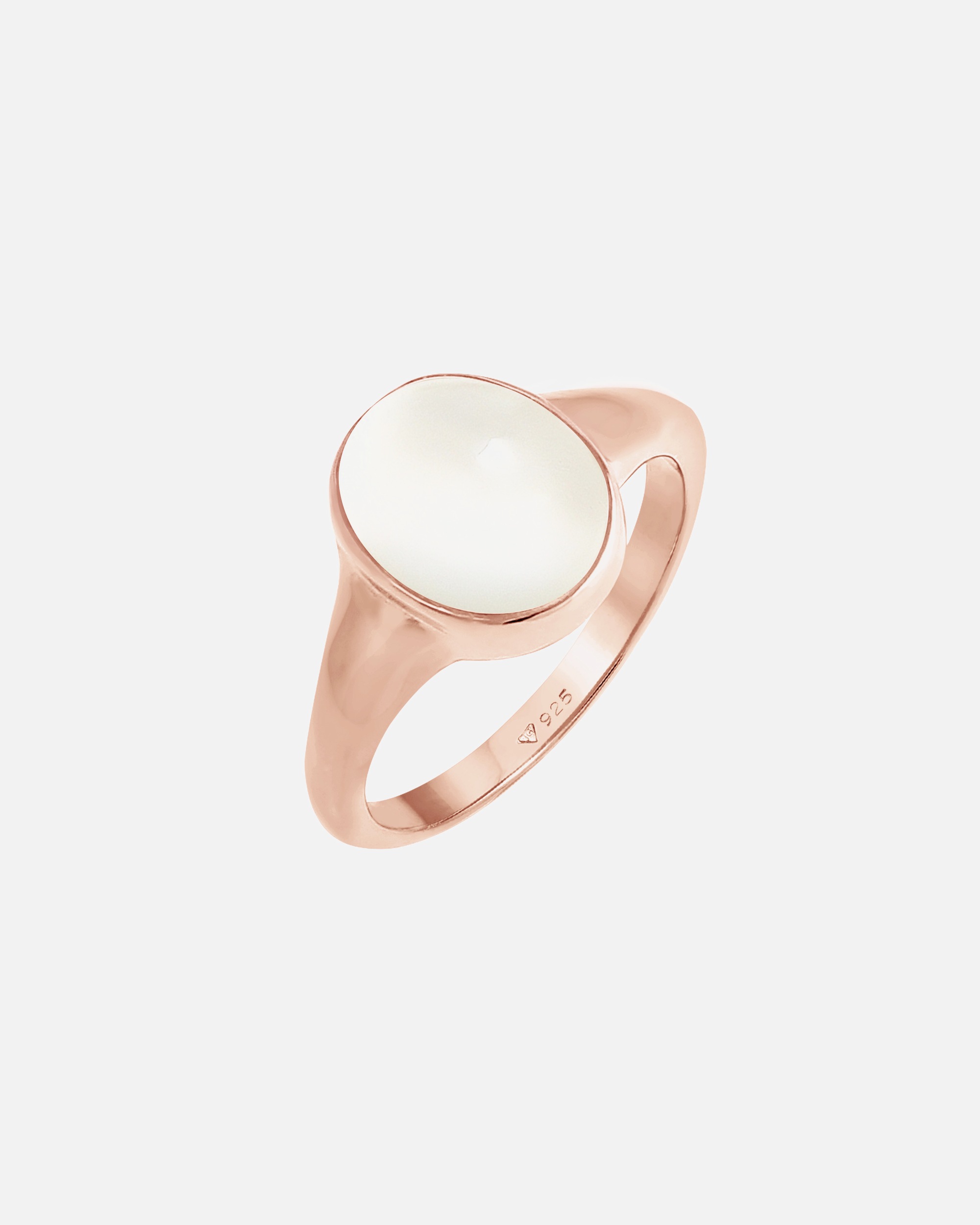 Ring für Weiblich Elli Siegelring Mondstein Oval 925 Silber 56