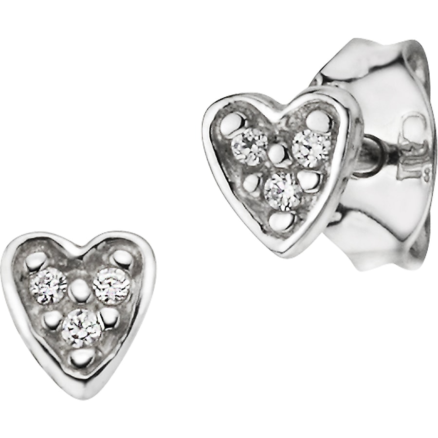 caï Caï Damen-Ohrstecker Love 925er Silber Zirkon One Size 87854914 Damen