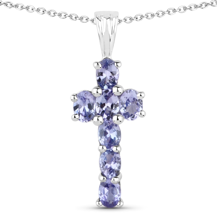 Vira Jewels Anhänger mit Kette 925/- Sterling Silber Tansanit violett 1,19 ct. 45cm Damen