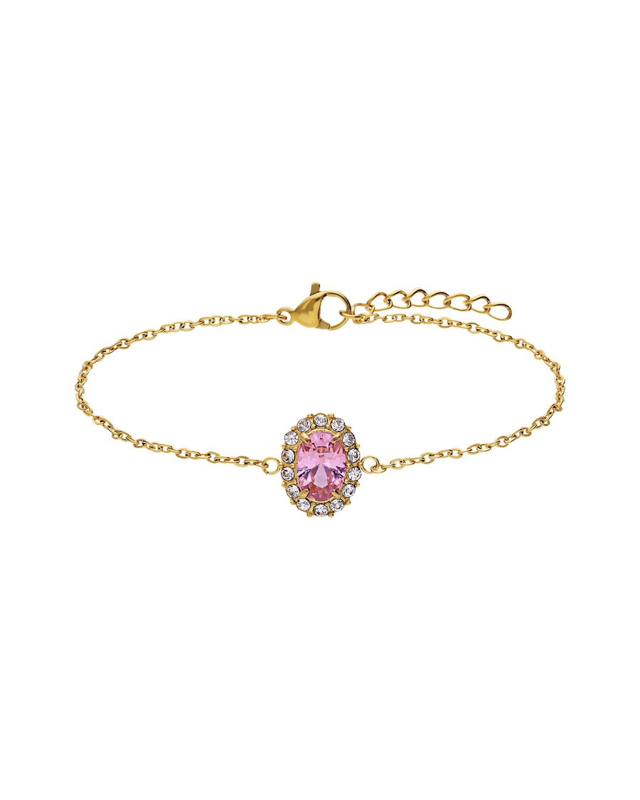 Lucardi Armband Stahl Rosa Damen