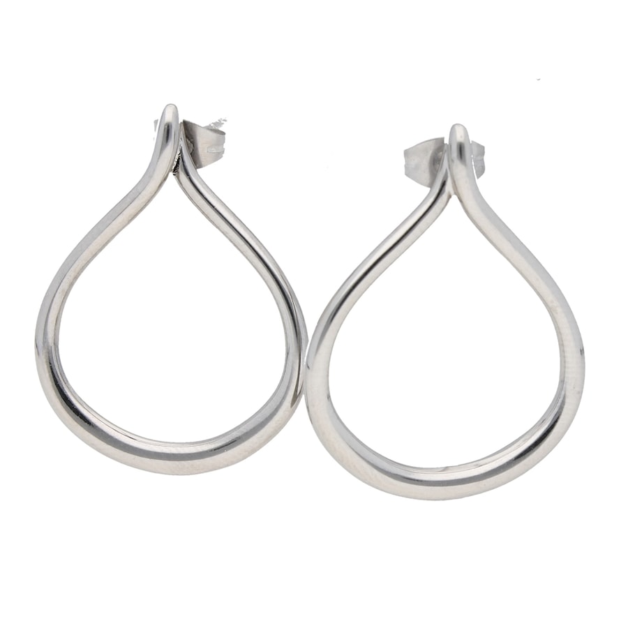 Jacques Charrel Ohrstecker geschwungen, Edelstahl Onesize Damen