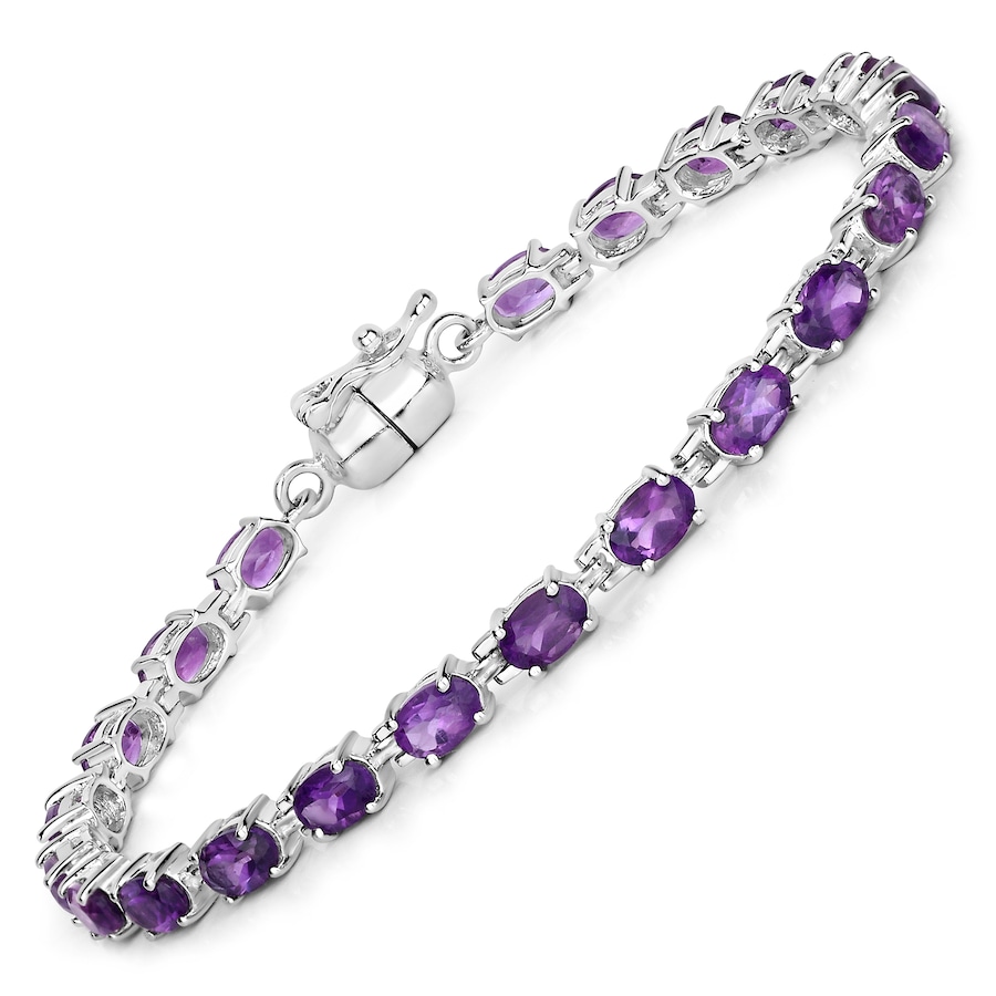 Vira Jewels Armband 925/- Sterling Silber Amethyst 8,7ct. weiß Weiss Damen