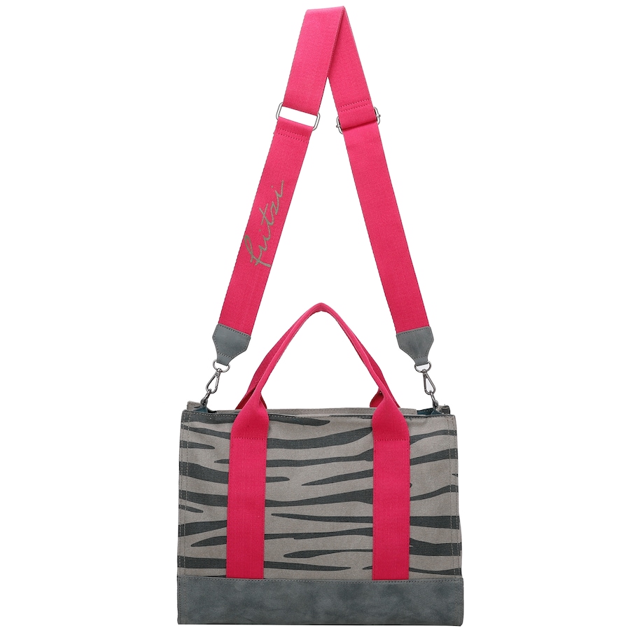 Fritzi aus Preußen Shopper Canvas Tote Bag mit verstell- und abnehmbarem Schulter-Riemen grau Grau Damen