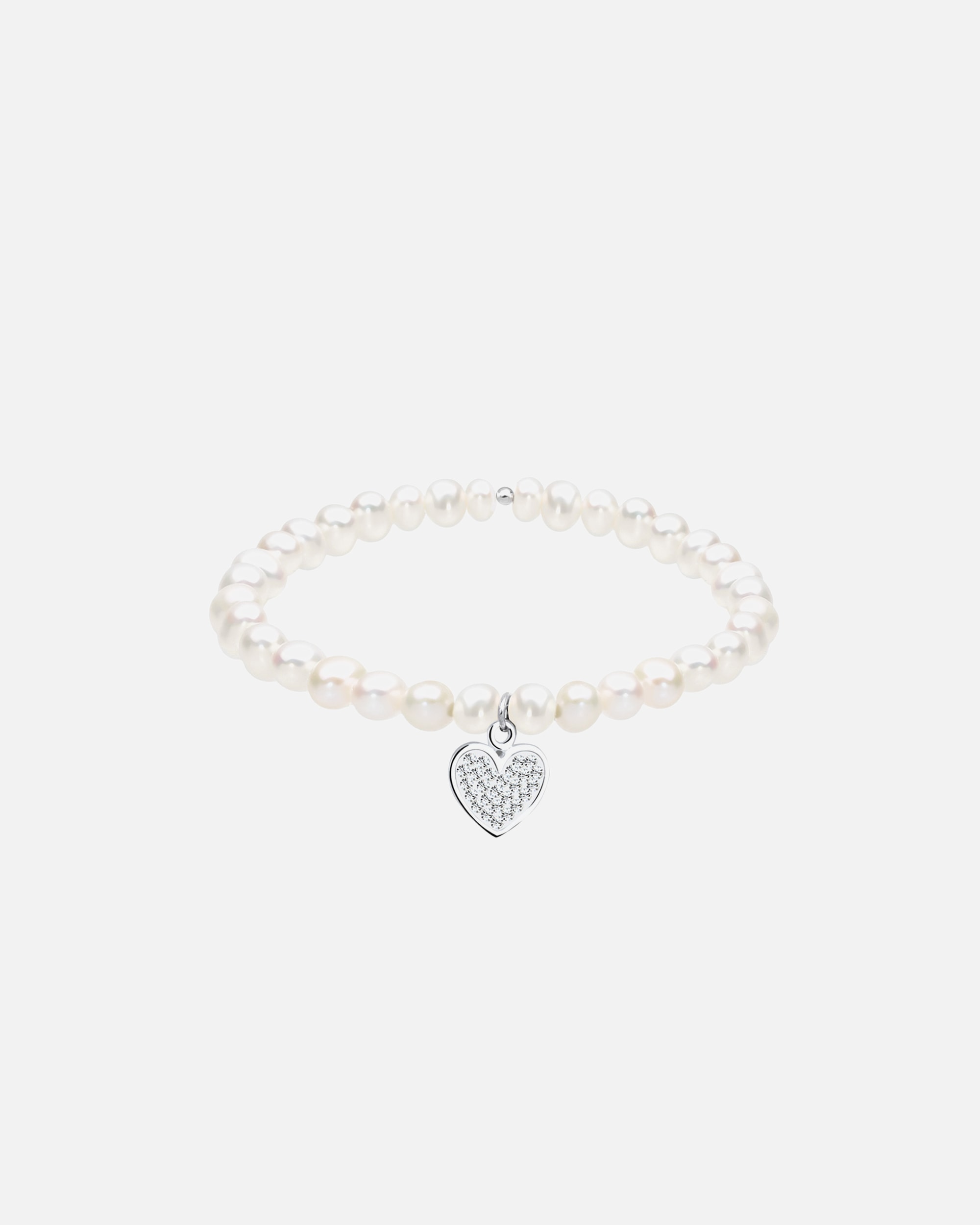 Armband für Weiblich Elli Herz Perle Kristalle 925 Silber 18