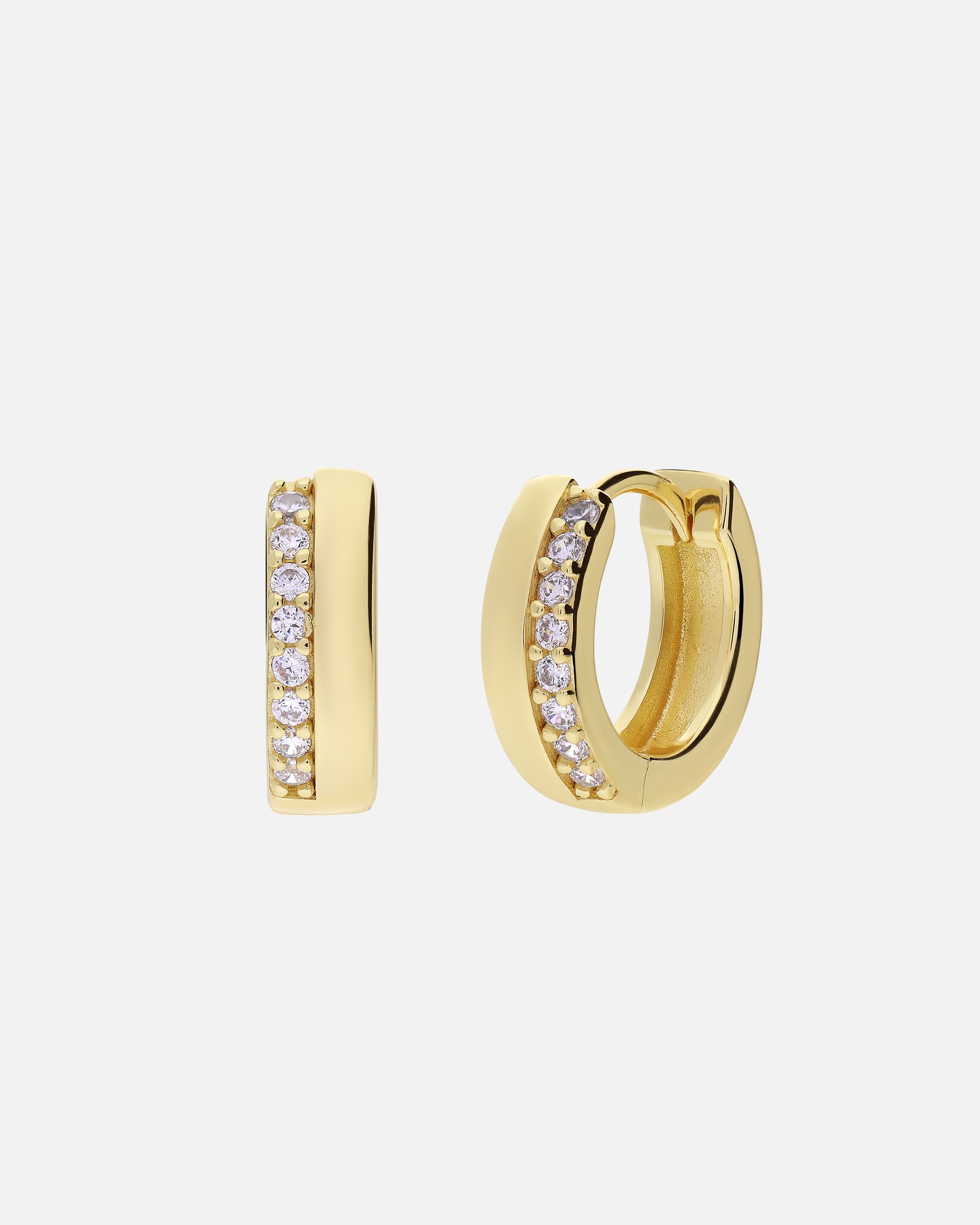 Ohrringe für Weiblich Lucardi Ohrringe 925 Silber - Gelbgold legiert Ohrringe 925 Silber - Gelbgold legiert