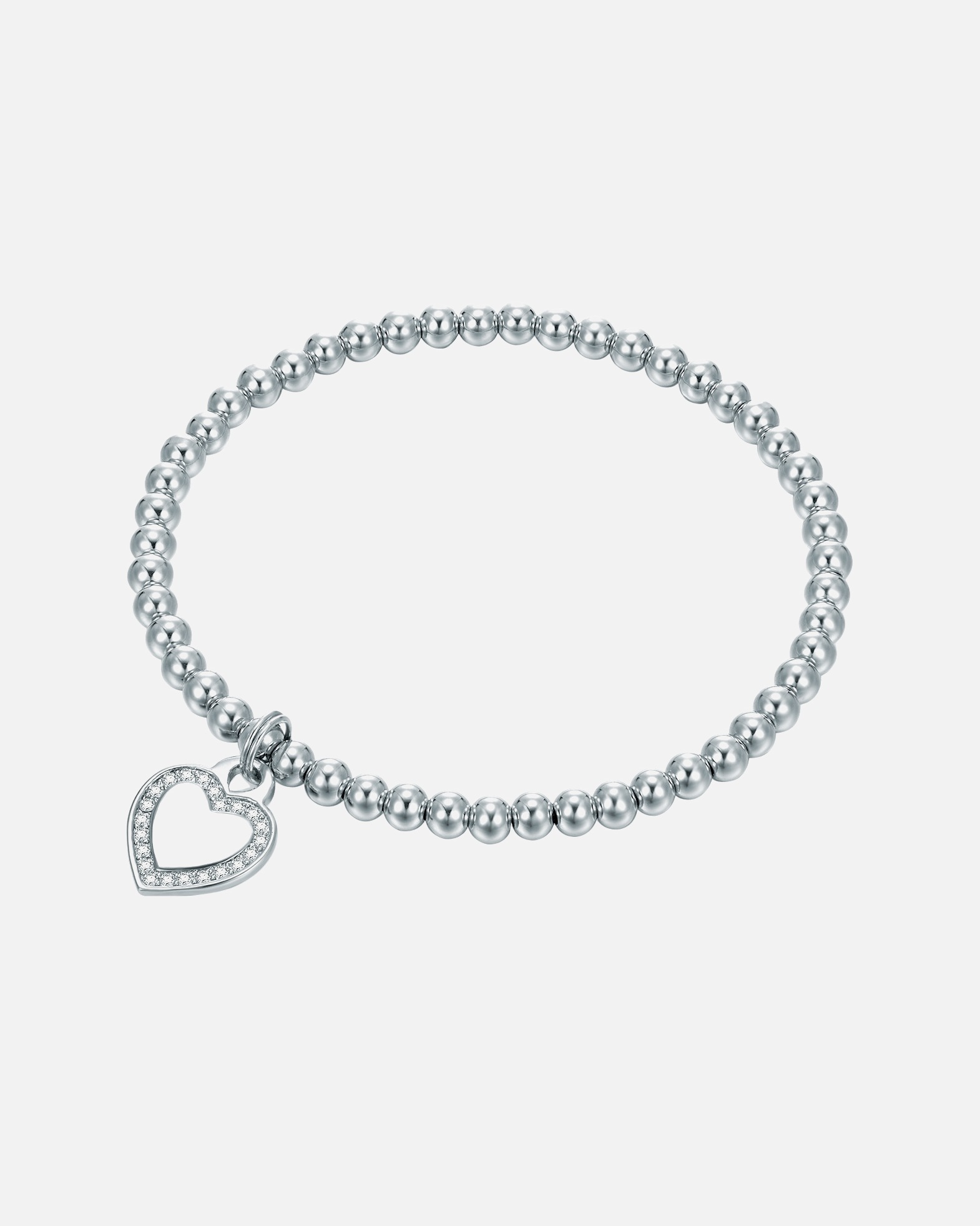 Armband für Weiblich Lulu & Jane Armband Herz Messing Zirkonia in Silber 18,0 cm