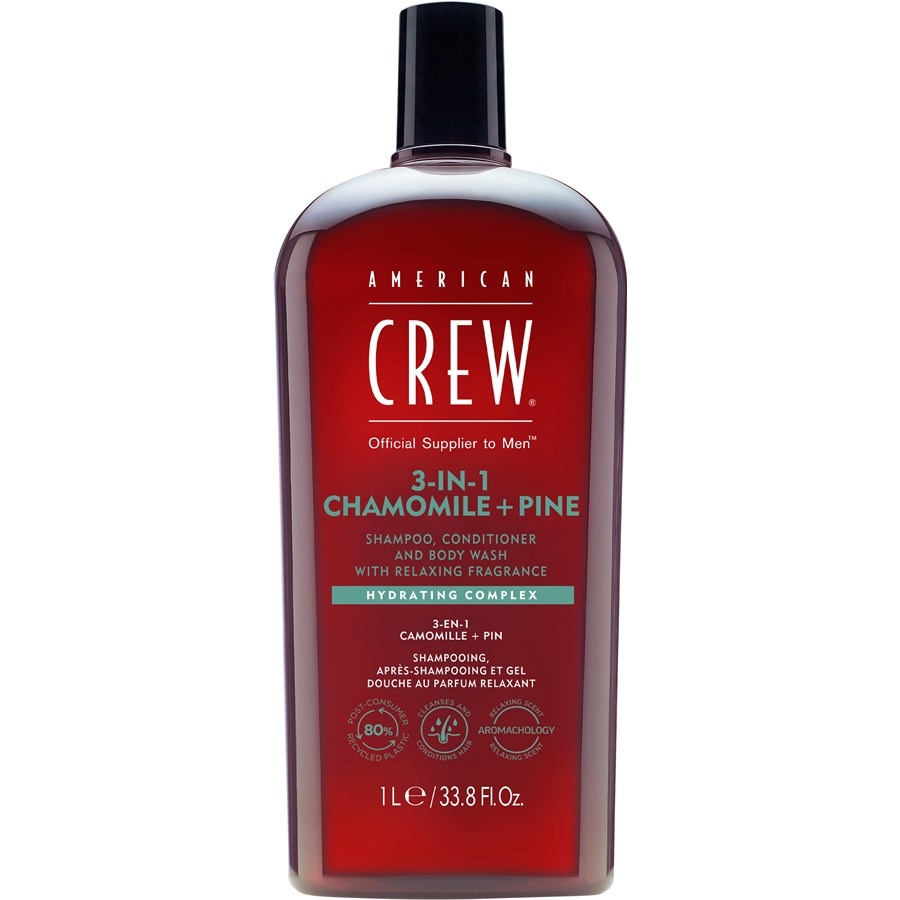 American Crew 3-in-1 Chamomile + Pine Shampoo, Conditioner and Body Wash 1000 ml Herren
