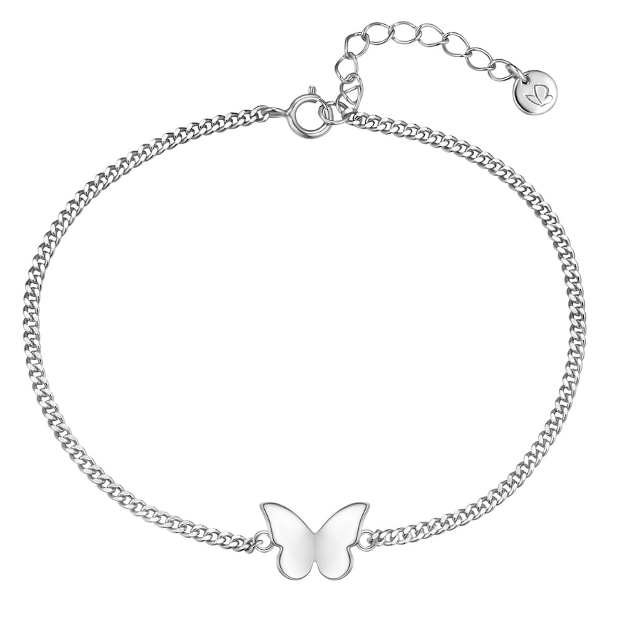 Glanzstücke München Armband Schmetterling aus Sterling Silber in silber mit Panzerarmband 17,0 cm Basislänge + 3,0 Verlängerung Damen