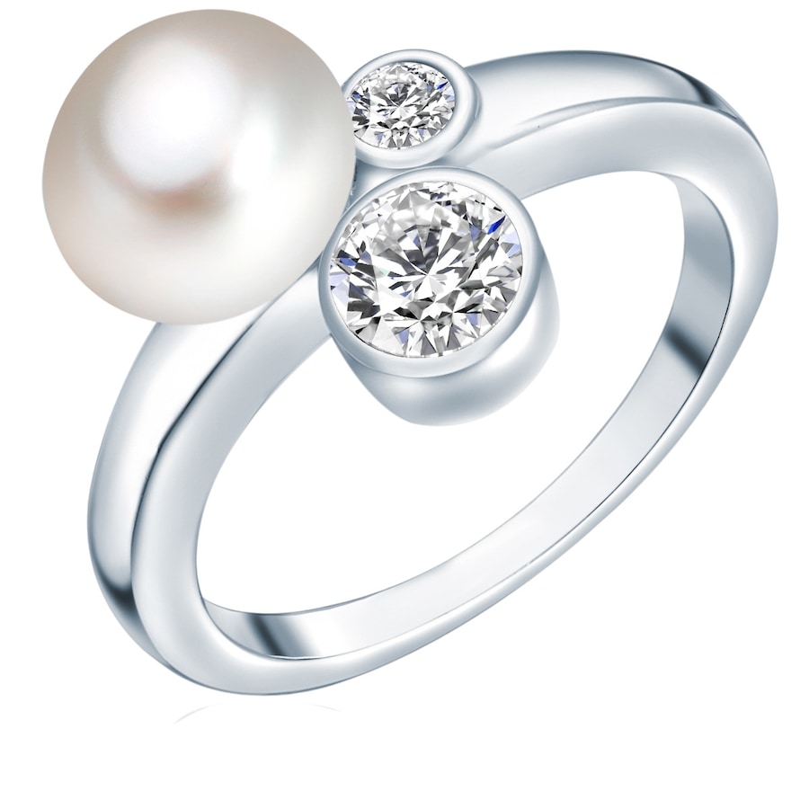 Valero Pearls Ohrstecker Sterling Silber Zirkonia Süßwasser-Zuchtperle in 60 Damen