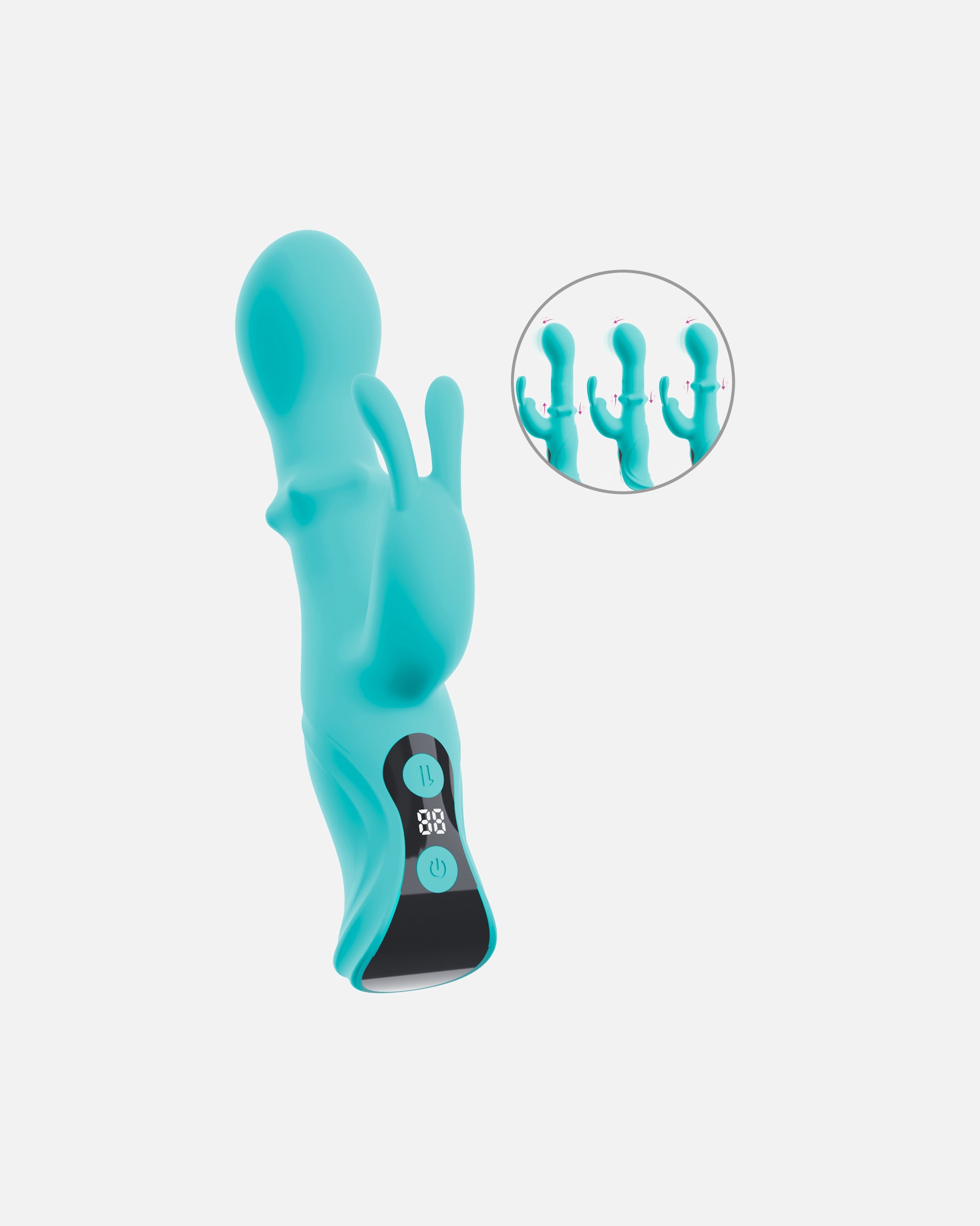 Vibrator für Unisex beau coeur Rabbitvibrator ORIVEN Slide Ring Rabbit Vibrator türkis