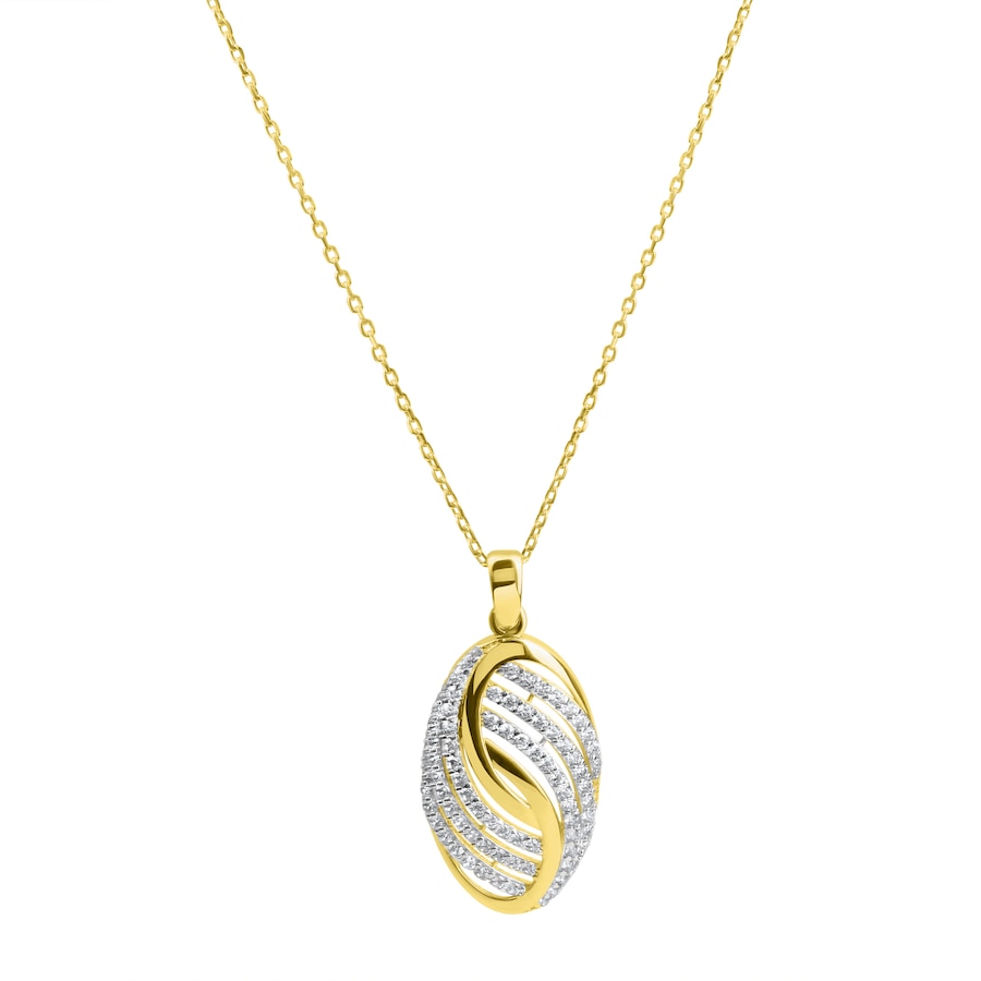 Fascination by Ellen K. Anhänger mit Kette 585/- Gold Zirkonia weiß mehrfarbig Damen