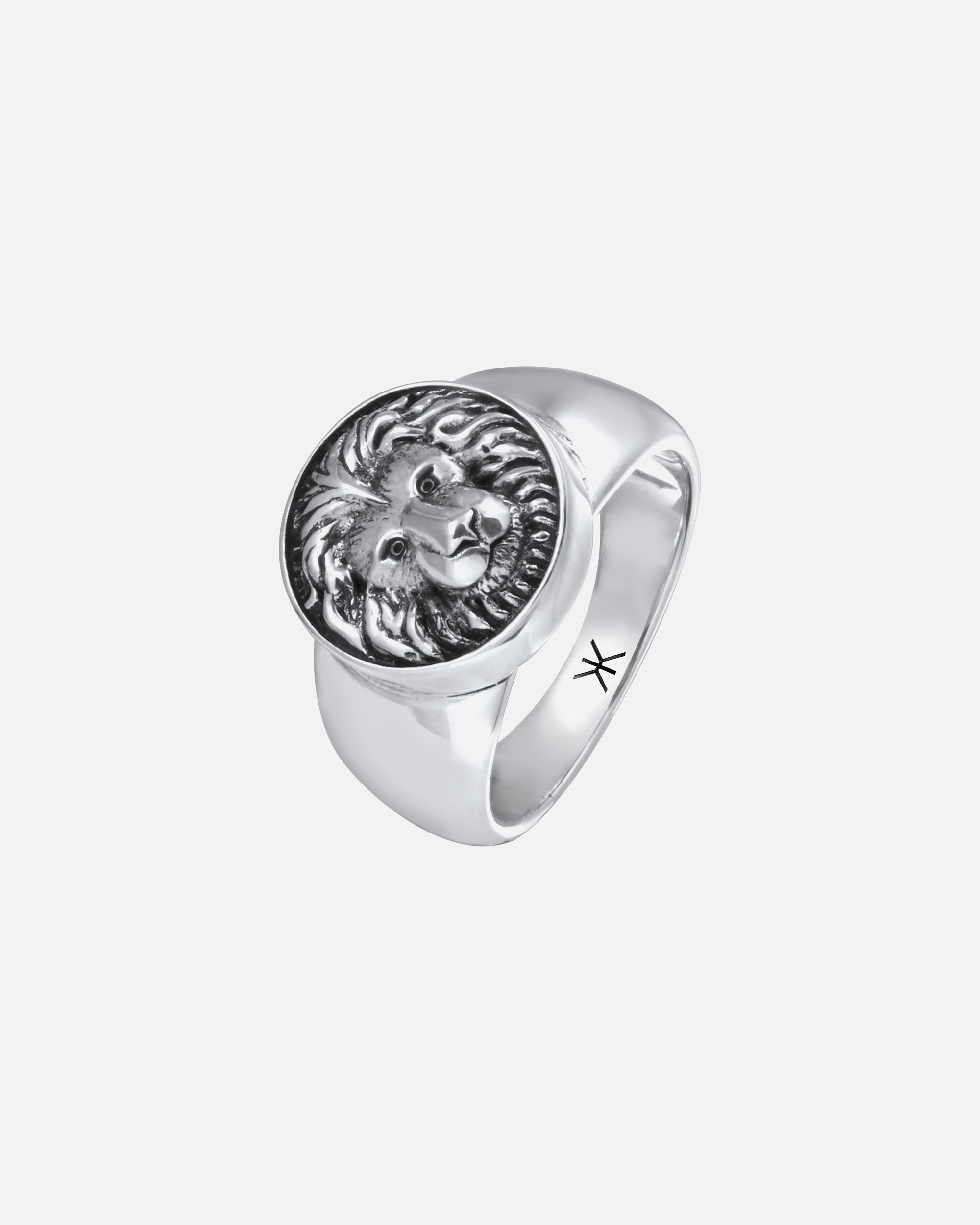 Ring für Männlich KUZZOI Herren Siegelring Löwe Massiv 925 Silber 60