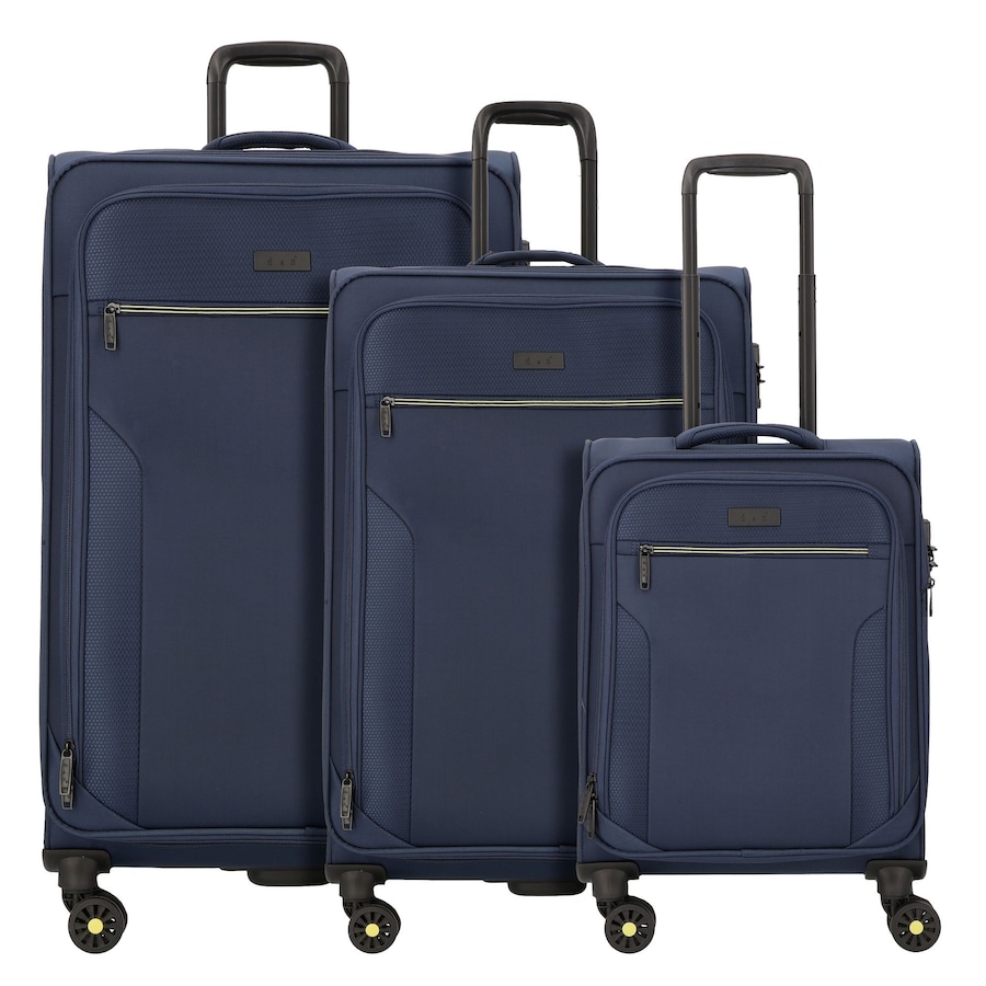d & n Travel Line 9704 4 Rollen Kofferset 3-teilig mit Dehnfalte dark blue Violett Herren