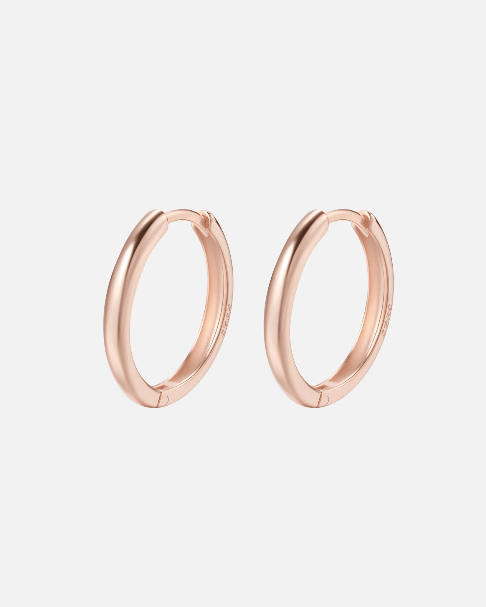 Ohrringe für Weiblich Hey Happiness Default Brand Line Basic Klassische Creolen, aus 925er Silber Rosegold