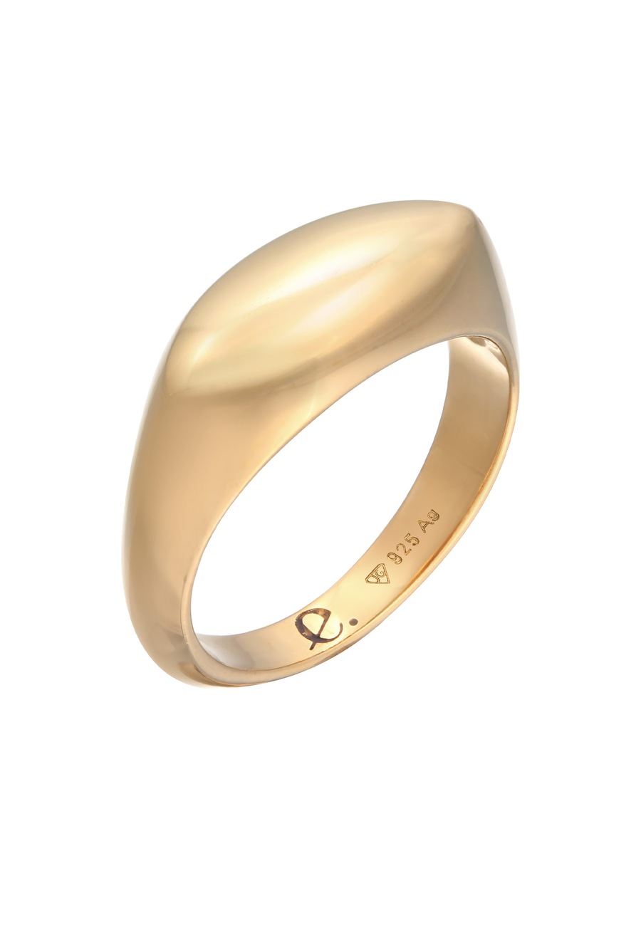 Elli PREMIUM Siegelring Marquise Design 925 Silber rhodiniert 60 Damen