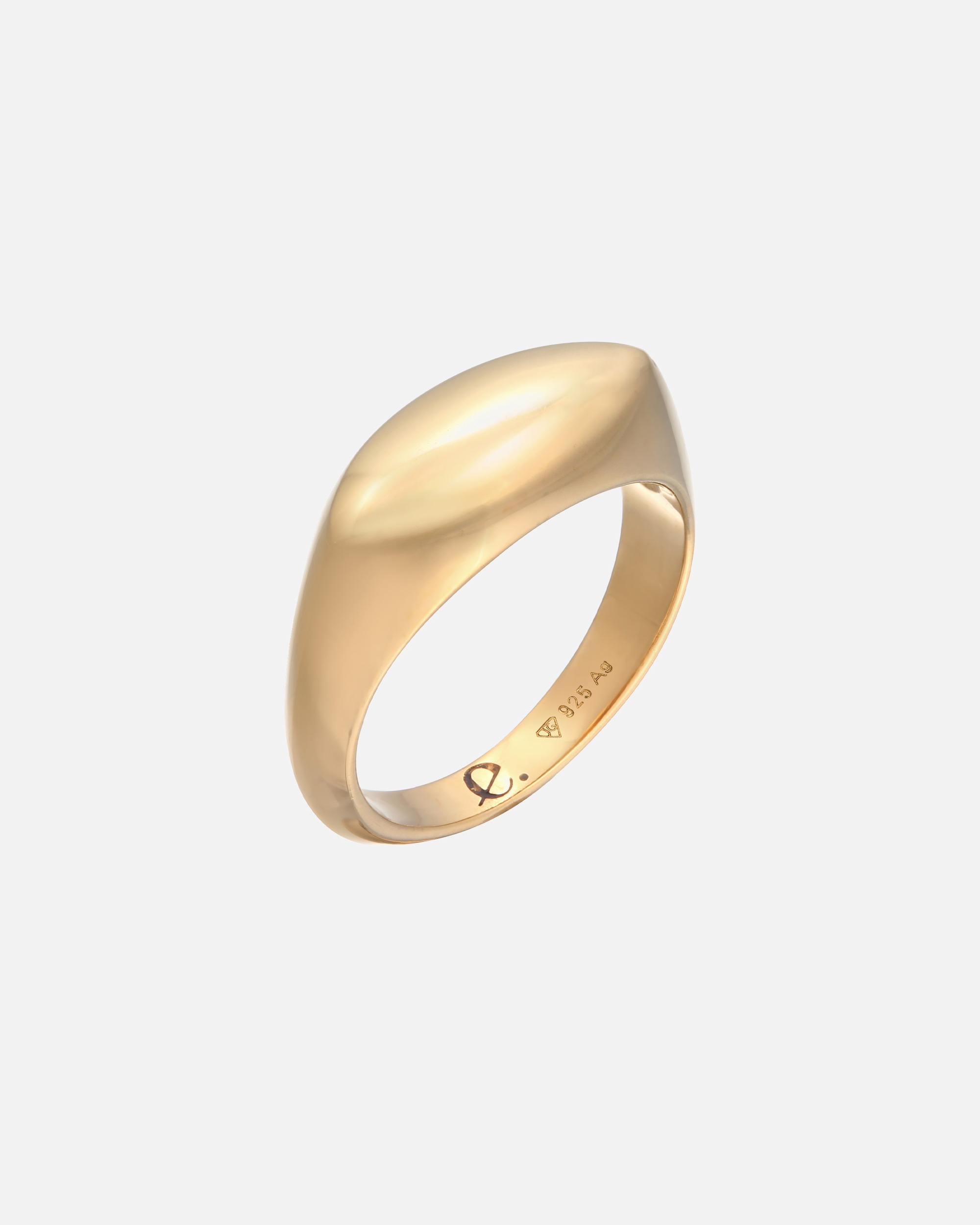 Ring für Weiblich Elli PREMIUM Siegelring Marquise Design 925 Silber rhodiniert 64