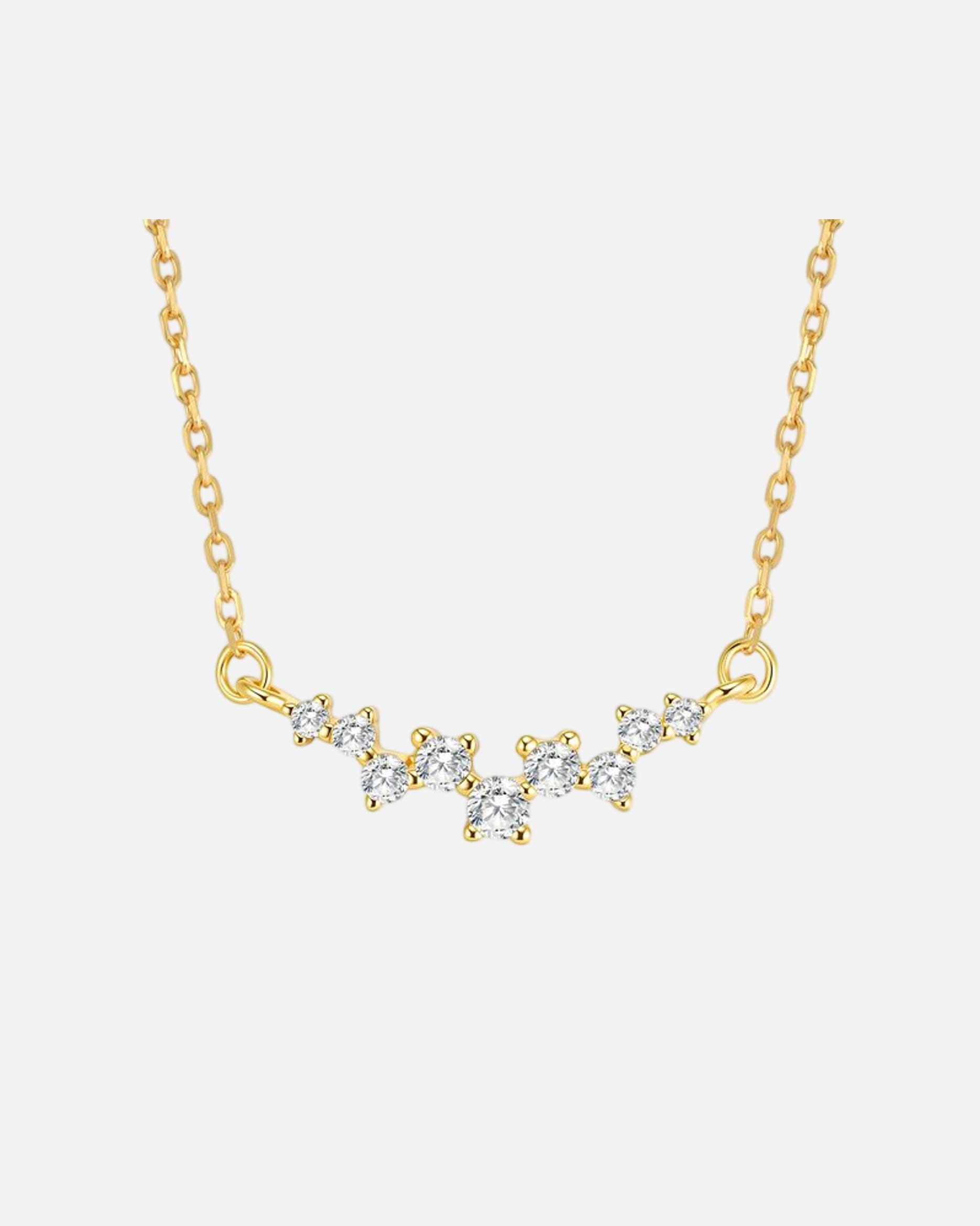 Halskette für Weiblich Hey Happiness Default Brand Line Infinite Shine Halskette – 925 Sterling Silber, funkelnder Anhänger Gold